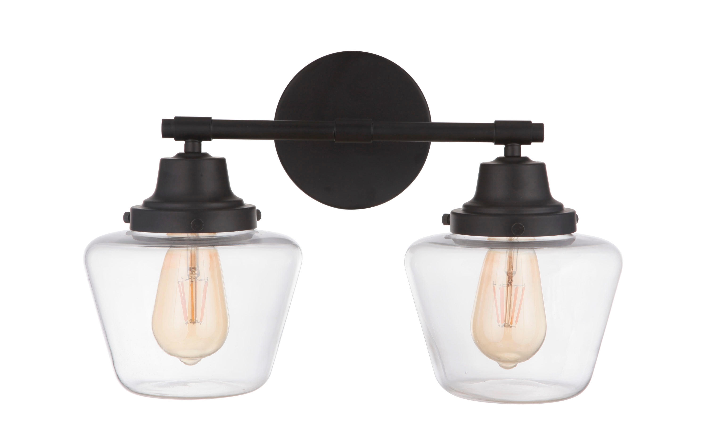 Essex 17.5" Polished Nickel 2-Light Vanity with Clear Glass Shades