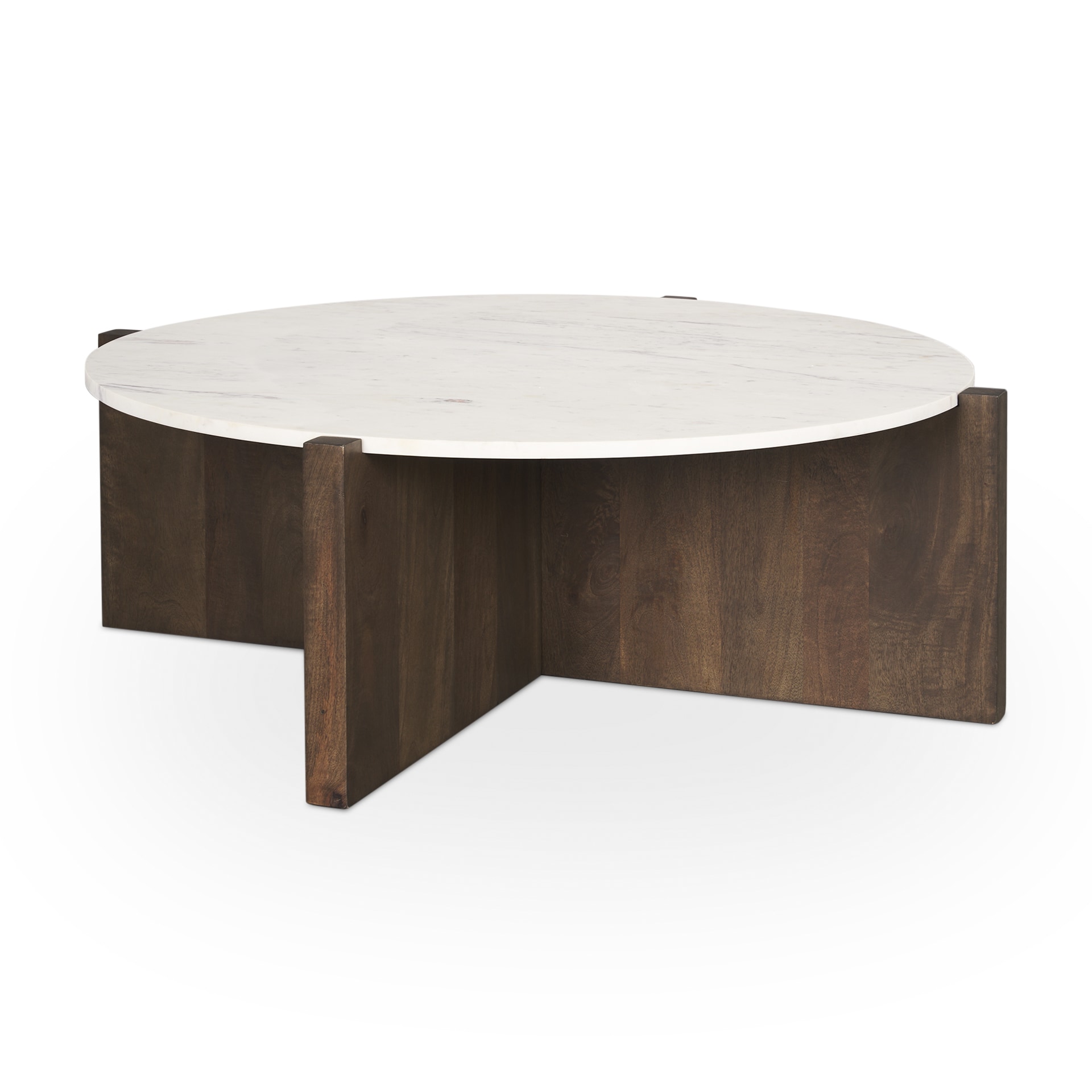 Mercana 70648-AB Plain/Smooth Mango Wood Farmhouse Coffee Table