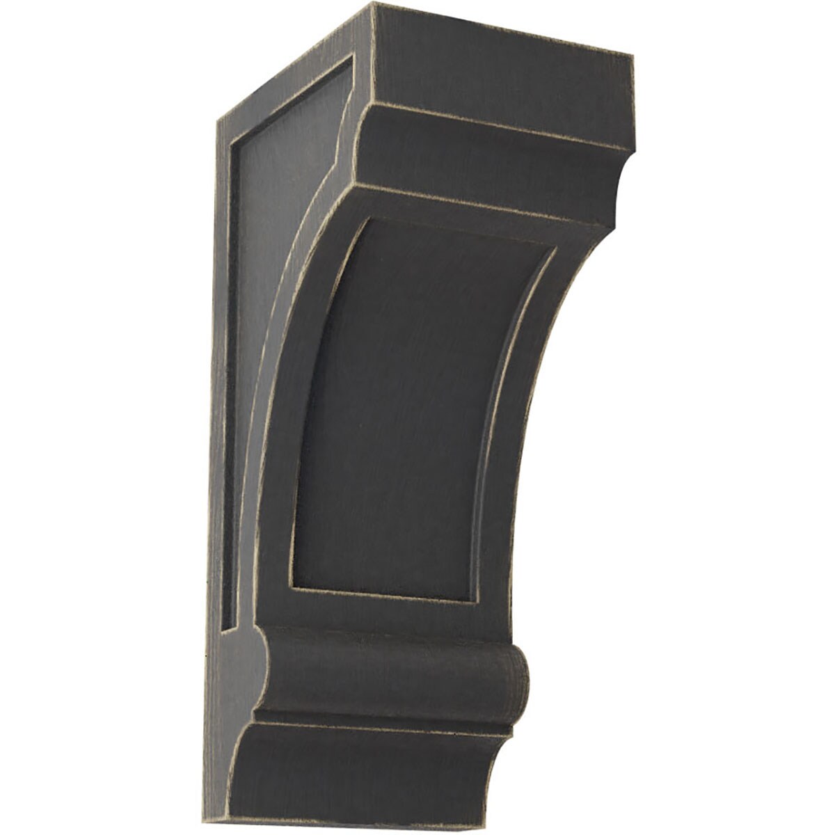 Ekena Millwork CORWD06X07X14DIBL 5.5-in x 7-in x 14-in Vintage Decor Finished Rubberwood Black Wood Paintable/Stainable Corbel