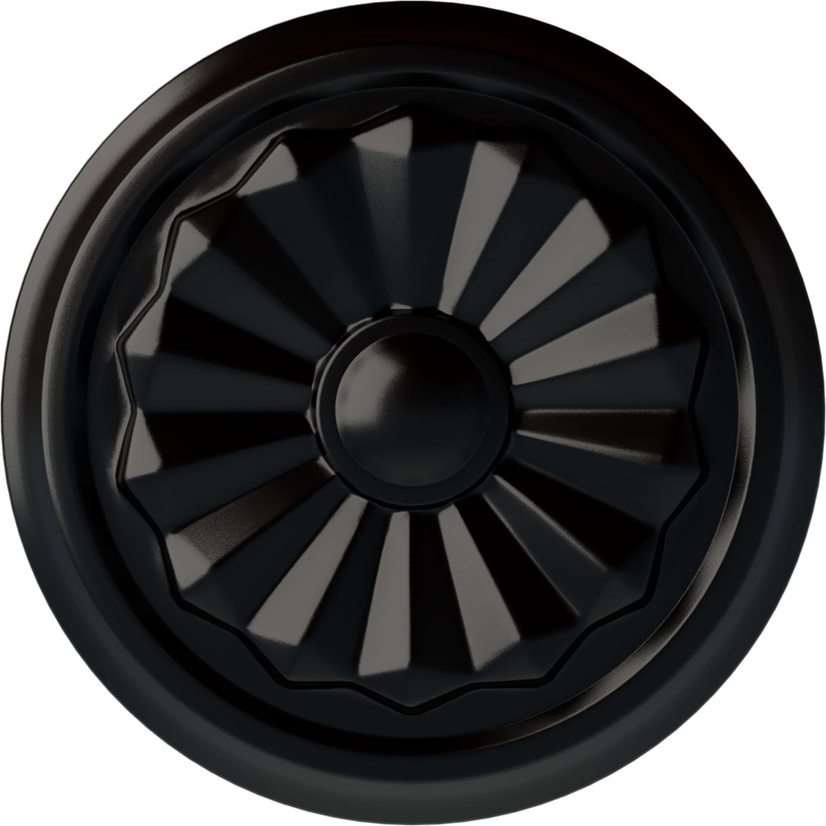 Ekena Millwork CM07OLBLF Olivia 7.875-in W x 7.875-in L Painted Jet Black Polyurethane Whole Ceiling Medallion