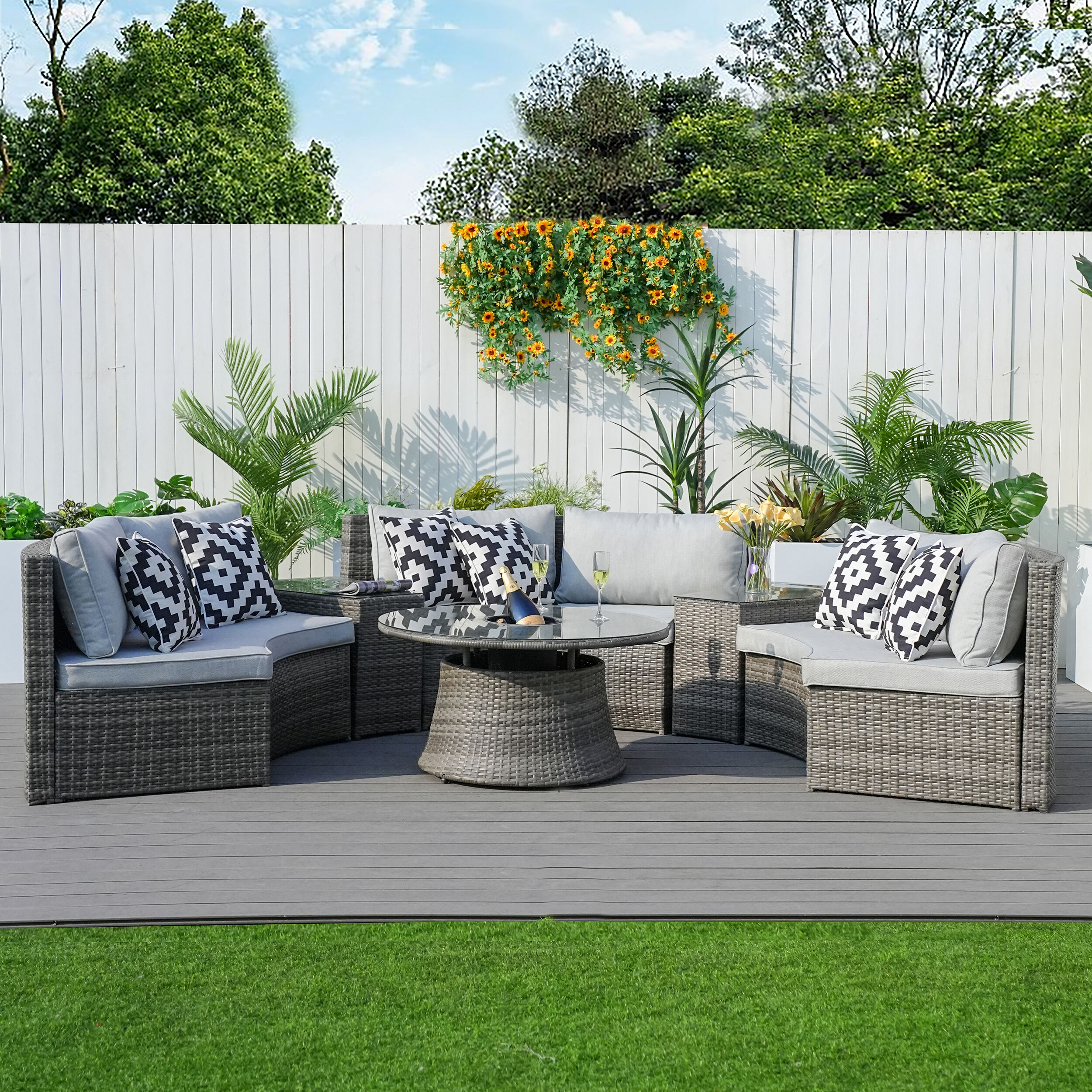 Moda Furnishings MOS-1205B-G Patio-Conversation-Sets - View #2