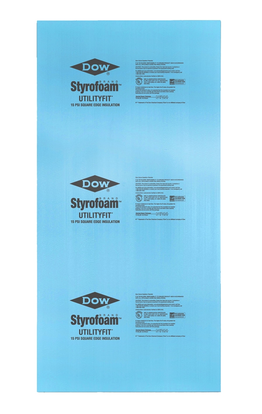 1-1/2” X 48” X 96” SCORED DOW STYROFOAM BOARD - Insulation