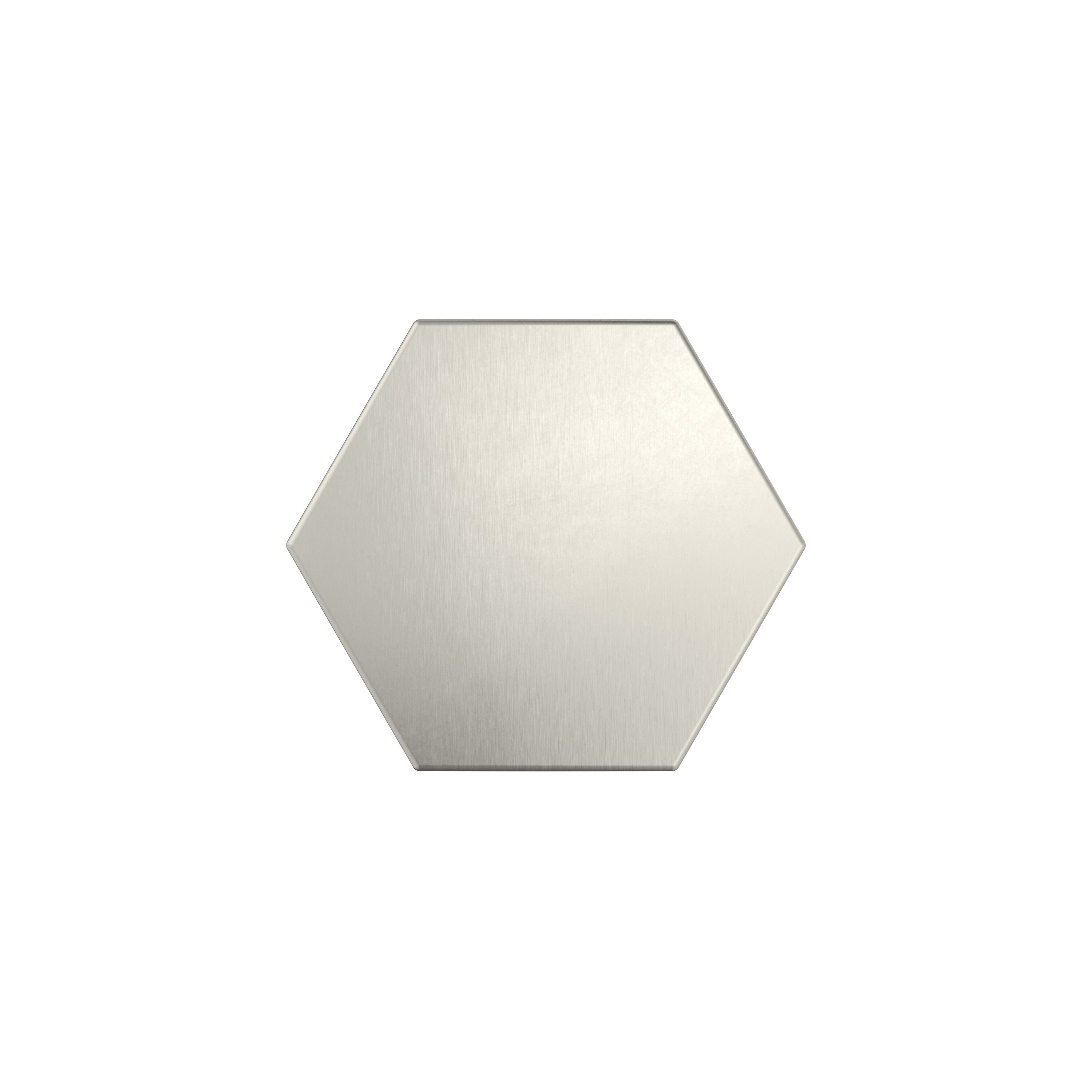 Satin Nickel Geometric Cabinet Knob with Brushed Finish