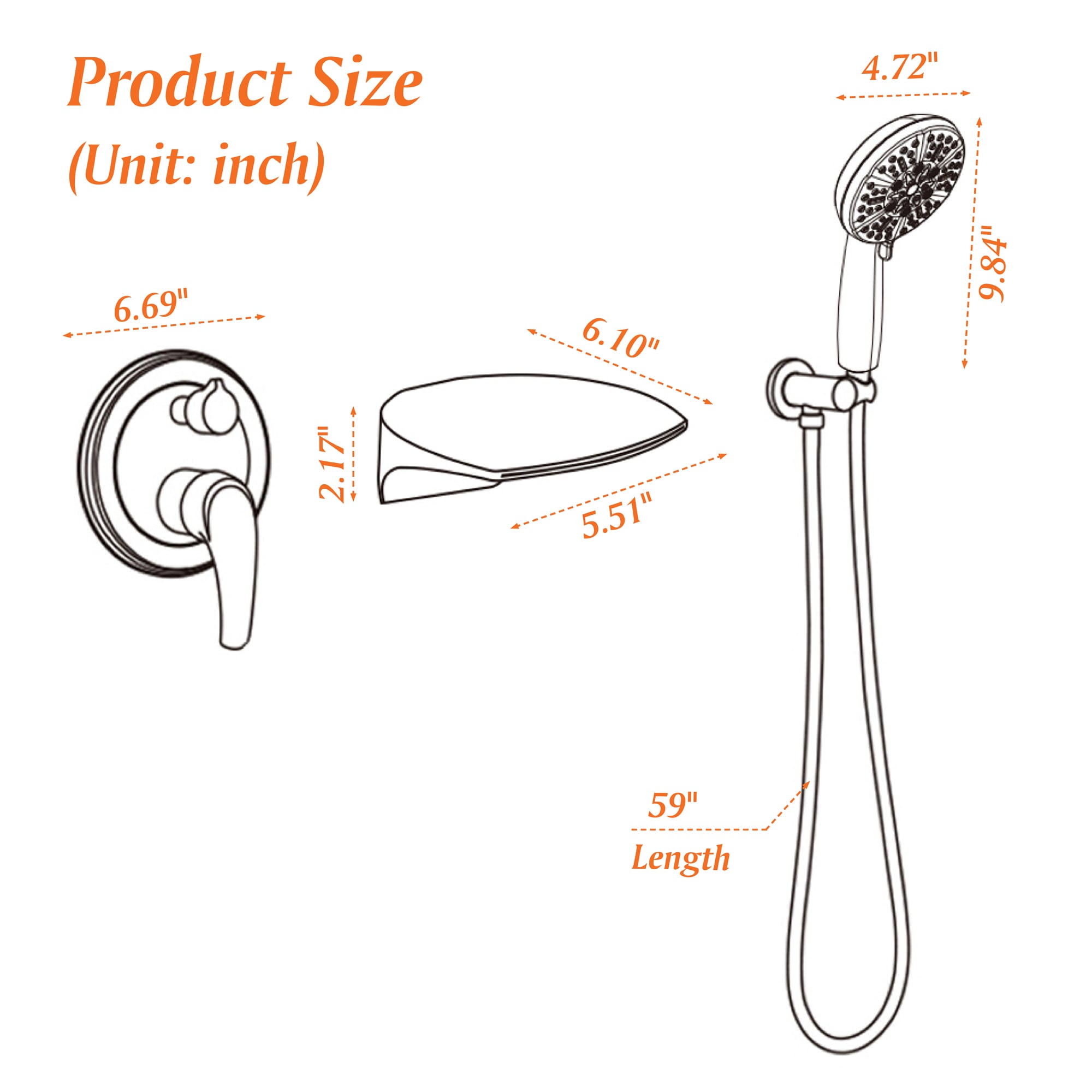 WELLFOR WA8020MB Roman-Tub-Faucets - View #6
