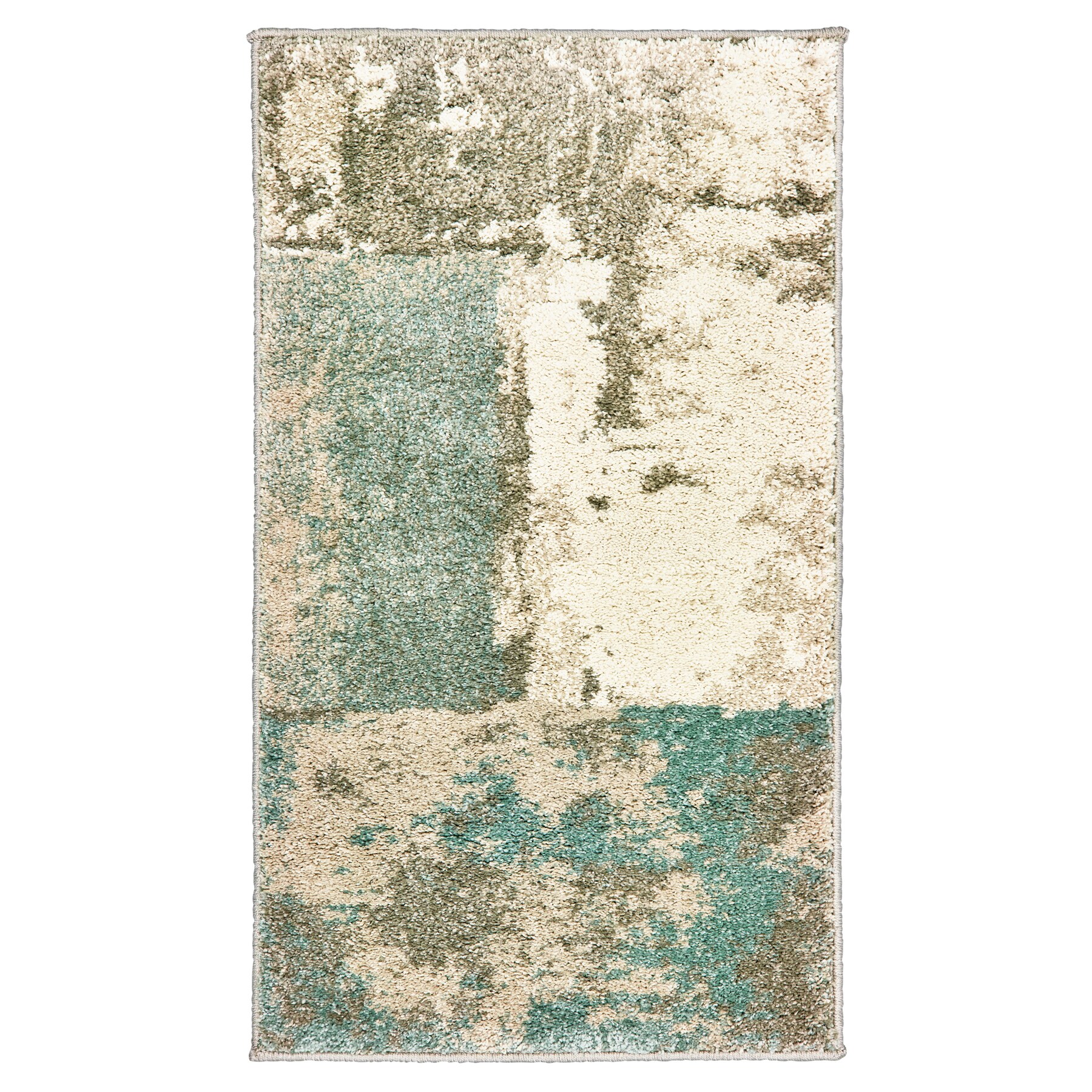 allen + roth B5502G2L Layton 2 x 3 (ft) Loomed Polypropylene Blue Rectangular Indoor Abstract Throw rug