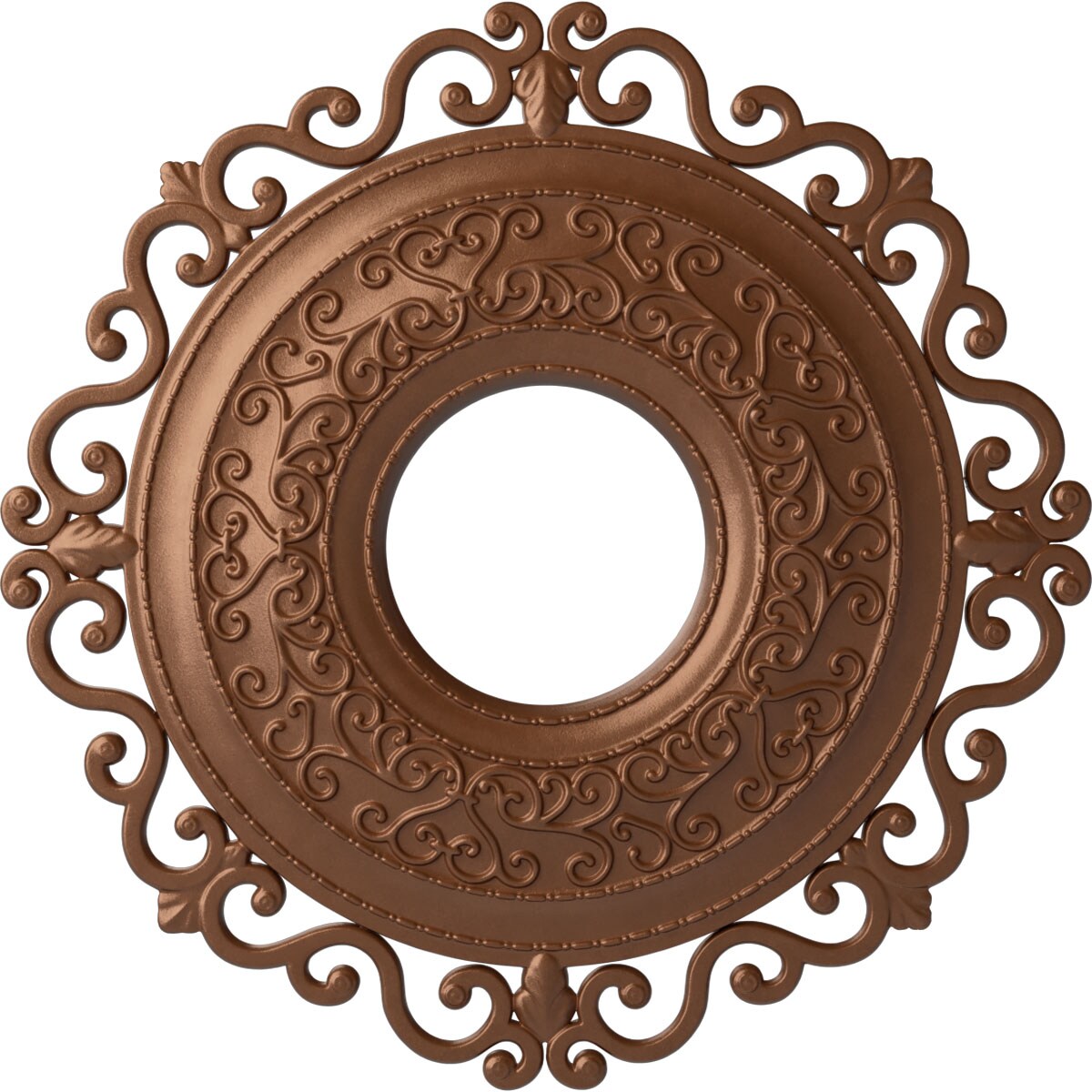 Ekena Millwork CM22ORPOS Orrington 22-in W x 22-in L Painted Polished Copper Polyurethane Whole Ceiling Medallion