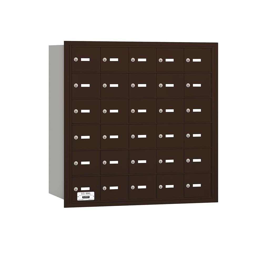 SALSBURY INDUSTRIES 3630ZRP Recessed Mount Bronze Metal Extra Large Lockable Cluster Mailbox
