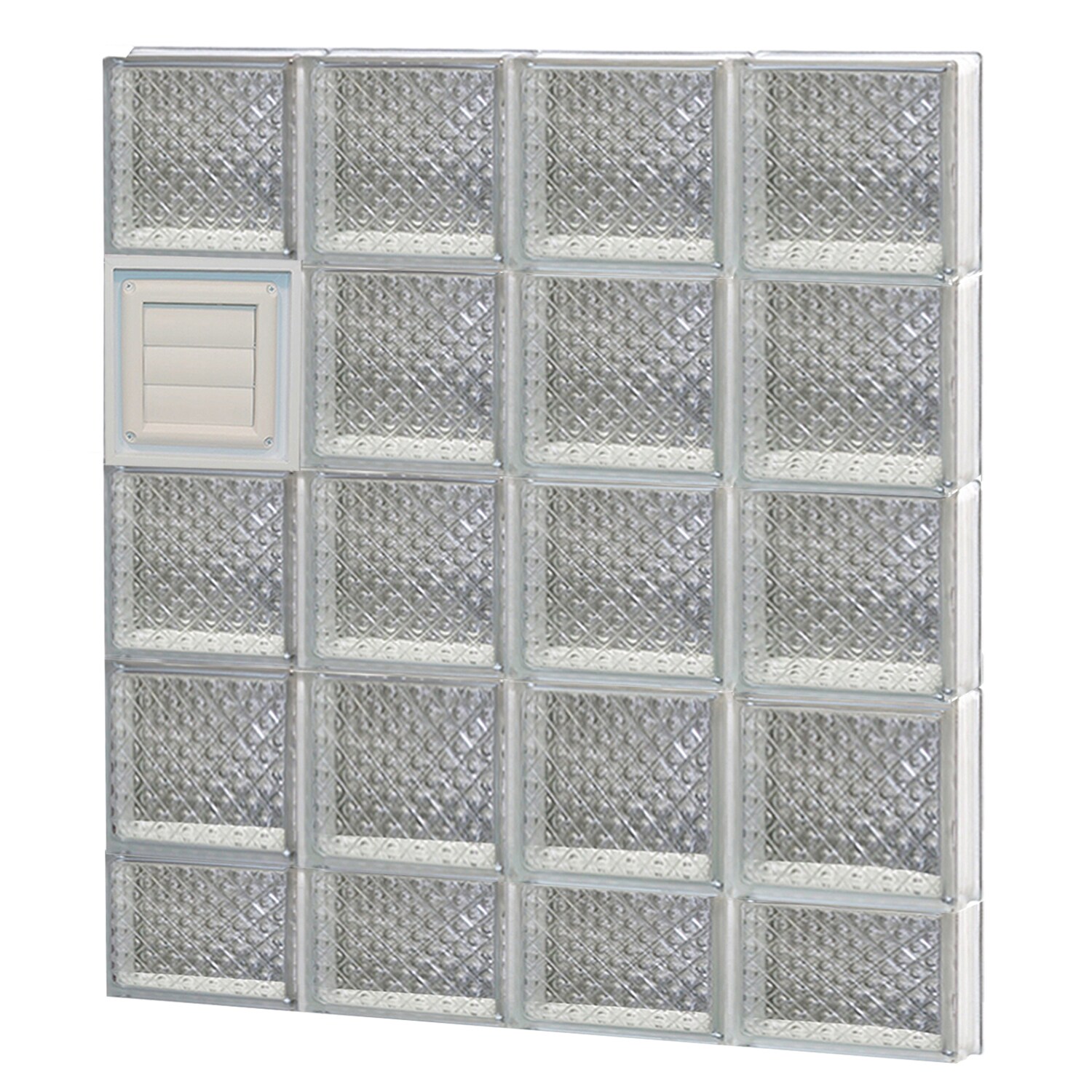 REDI2SET D3238DP Diamond Glass 31-in x 36-3/4-in Frameless Replacement Dryer vent Glass Block Window