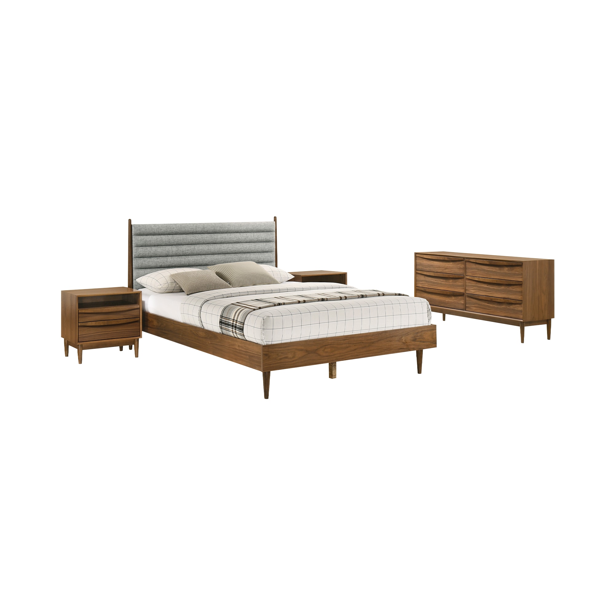 Armen Living SETARWAQN4 Walnut Queen Bedroom Set
