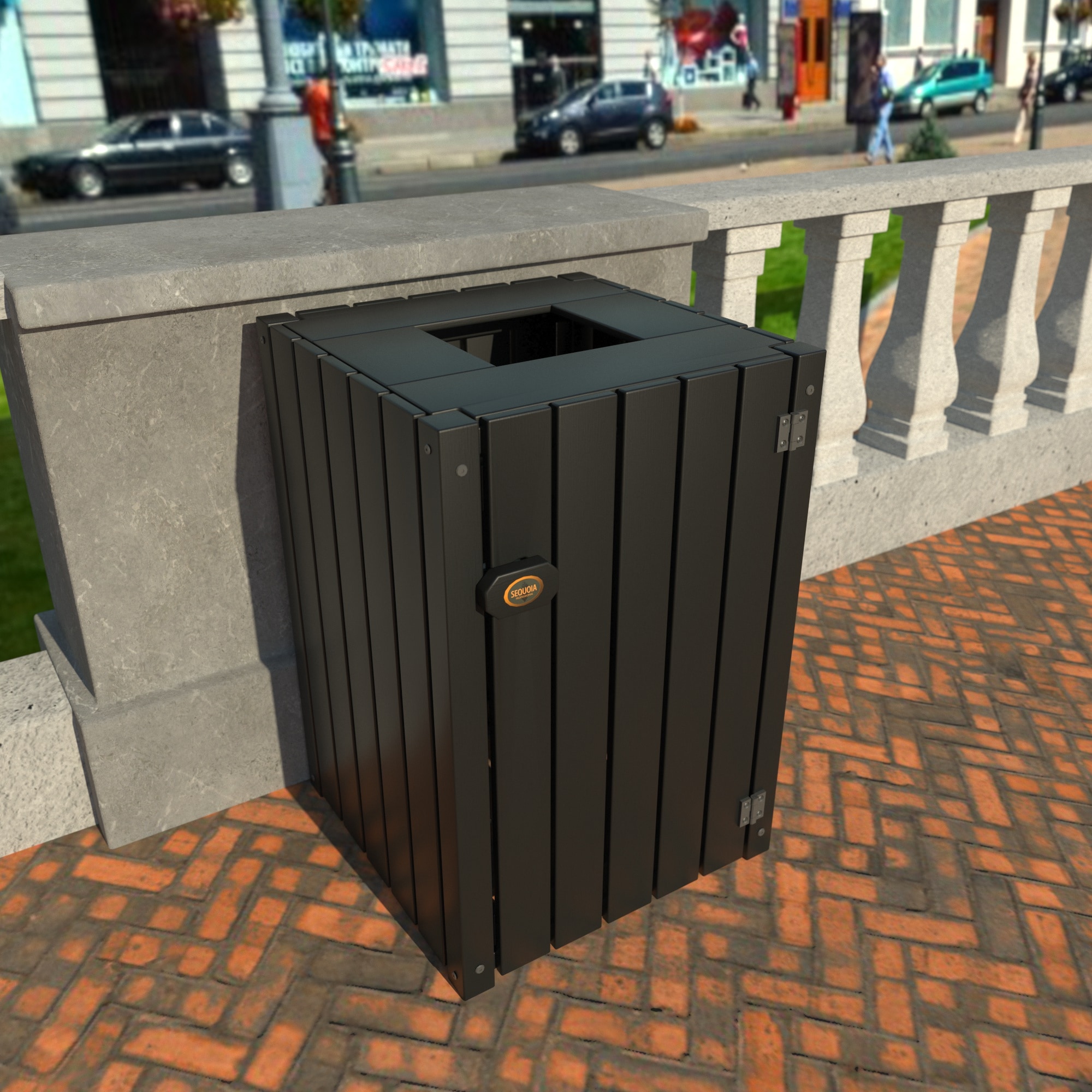 highwood CM-TR01NA-BKE 40 Gallon Black Plastic Indoor/Outdoor Lidless Trash Can