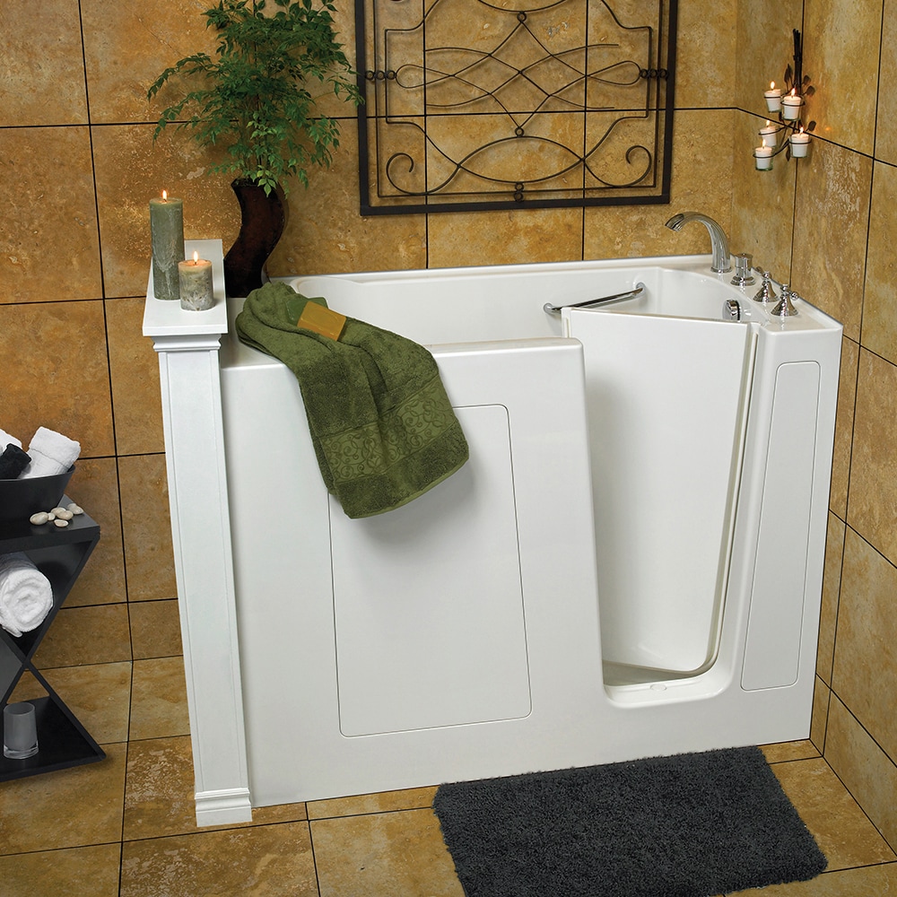 Total Care in Bathing 3260D COMBO RH BS Series 32-Inches x 60-Inches White Gel-coated fiberglass Rectangular Walk-in Whirlpool and air bath combination tub with Faucet Hand Shower Drain ( Right Drain )