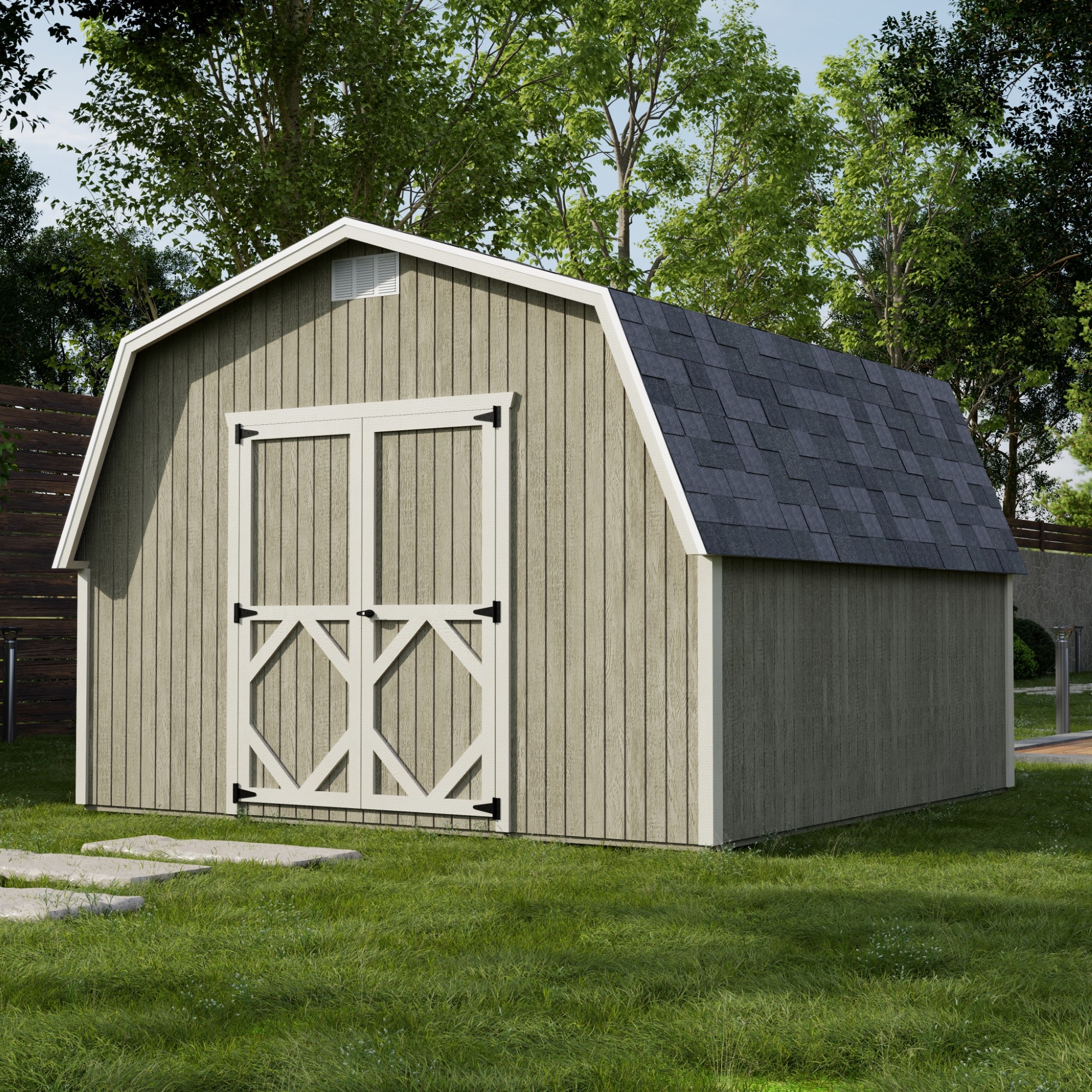 Little Cottage Co 12X12 CGB-4-PC Wood-Storage-Buildings - View #2