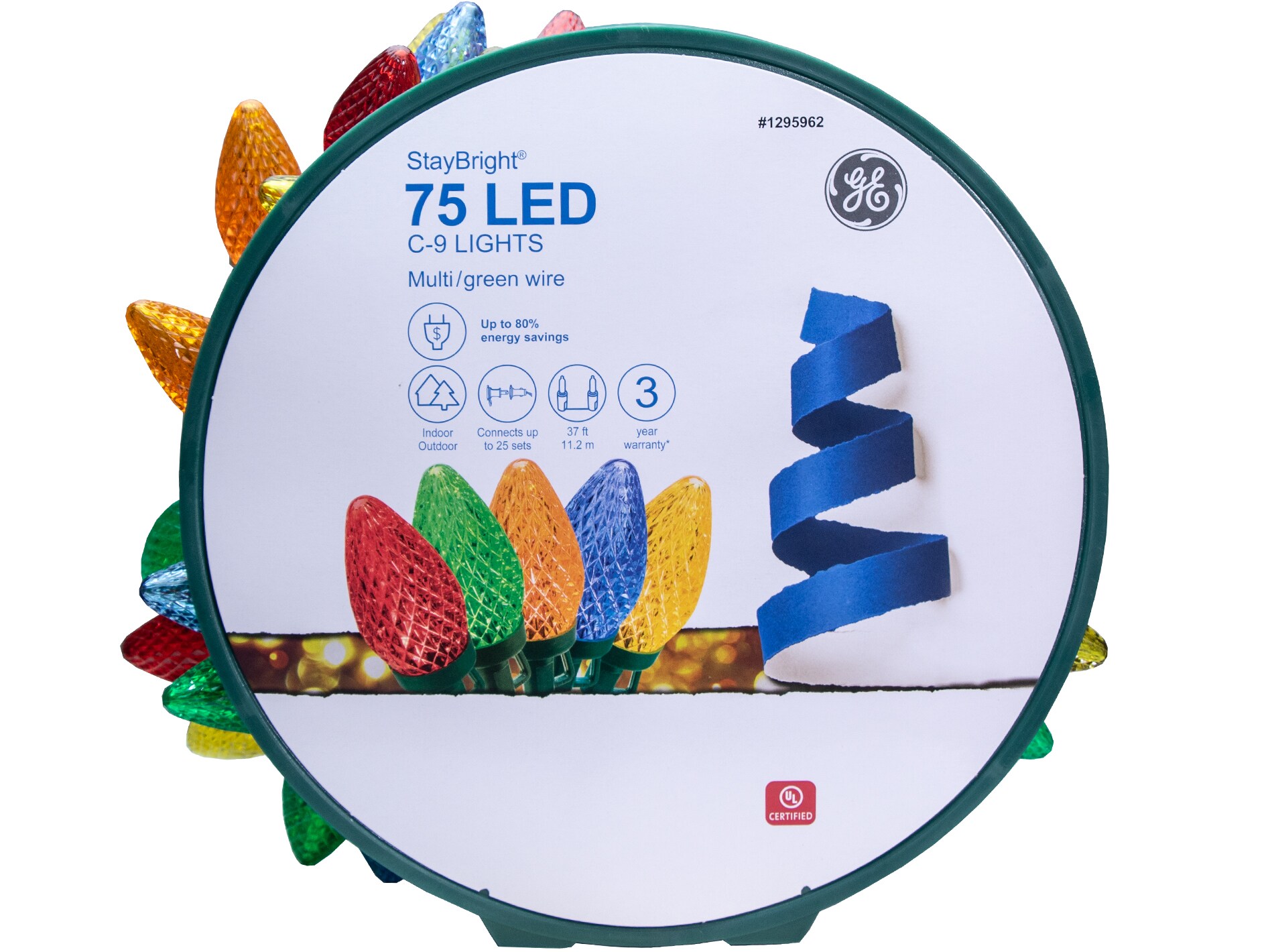 GE StayBright 75-Count 37-ft Multicolor LED Plug-In Christmas String Lights GE StayBright 75-Count 37-ft Multicolor LED Plug-In Christmas String Lights
