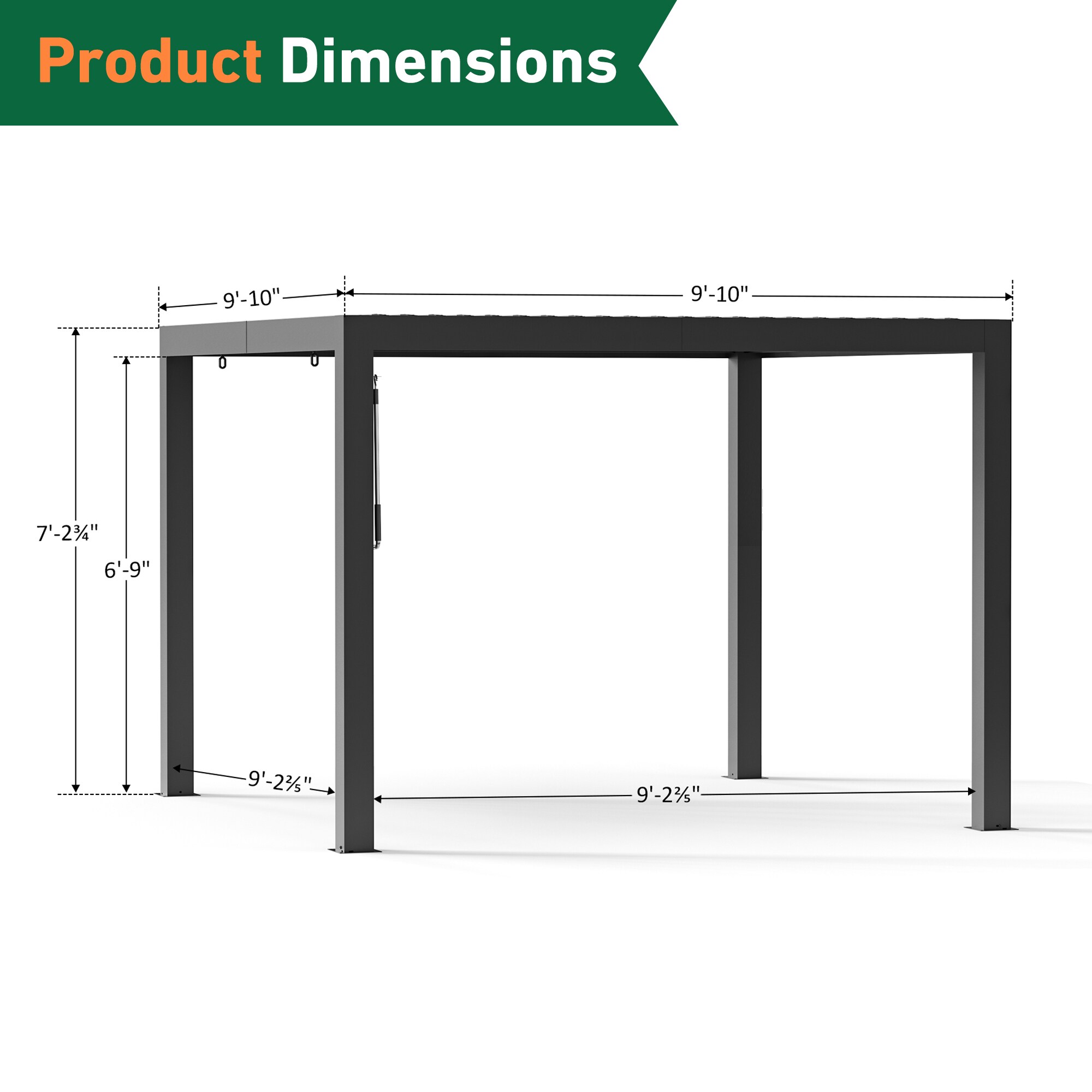 ELEVATE OUTDOORS ORL0149-1010S Pergolas-2 - View #3