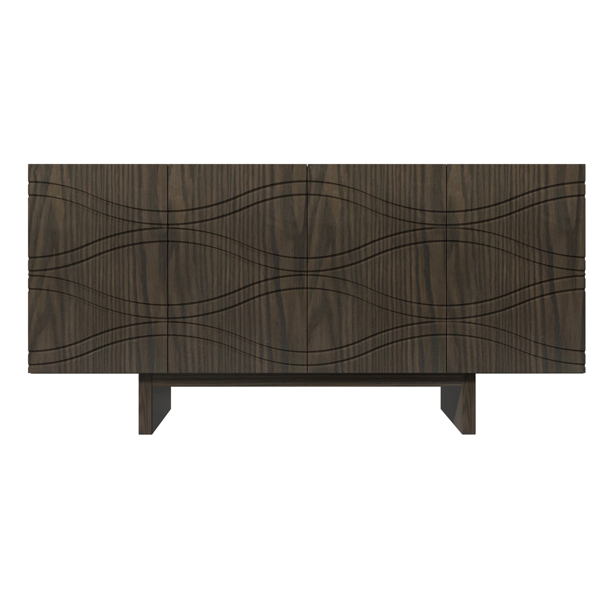 Boyel Living Brown 4-Door Accent Storage Cabinet For Living Room and Kitchen-Dining Room