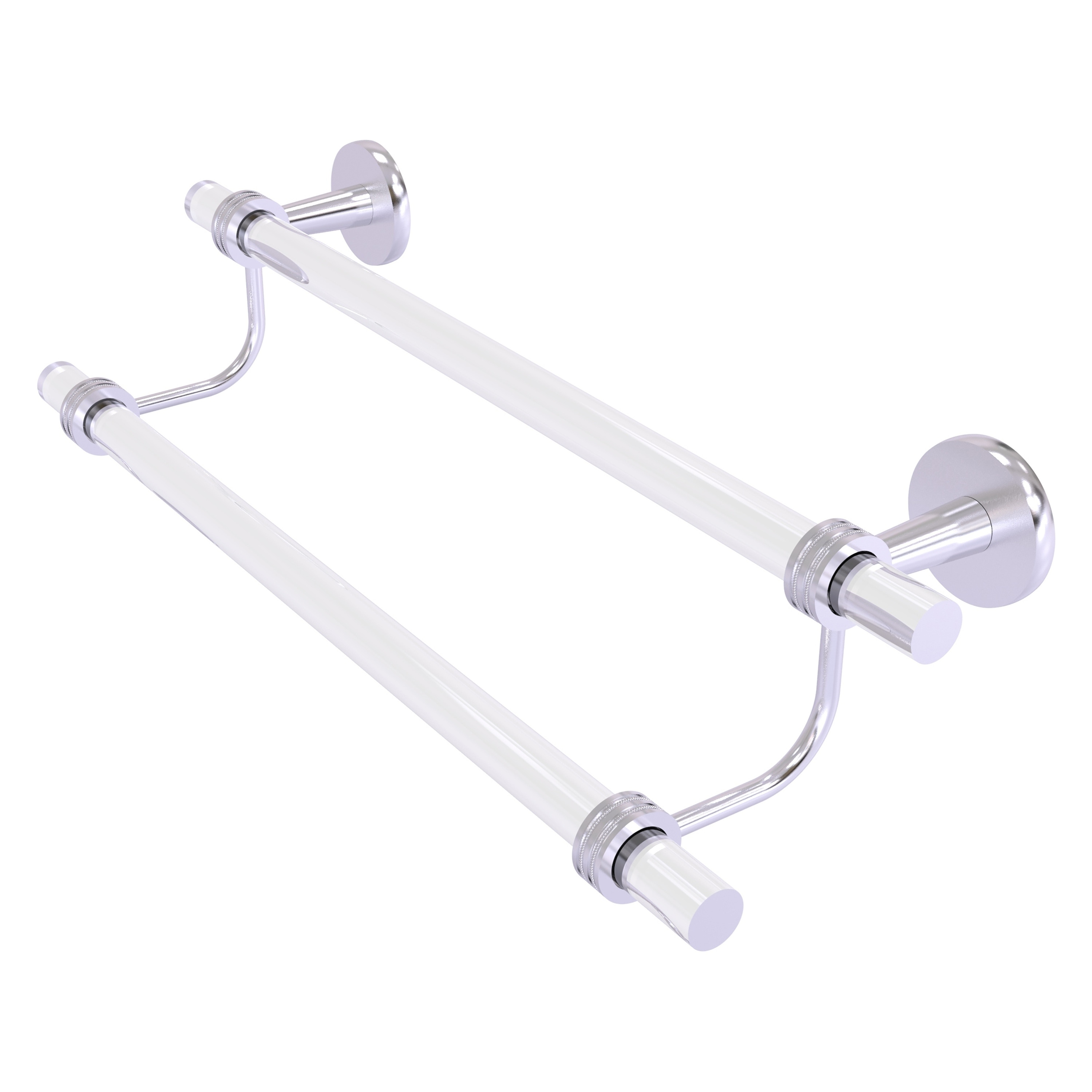 Allied Brass CV-72D-24-SCH Clearview 24-in double Satin Chrome Wall mount Double Towel Bar