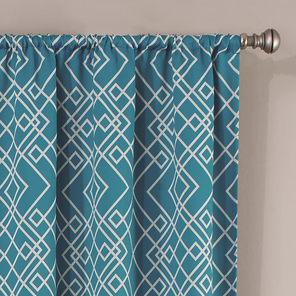 Eclipse 63-in Teal Polyester Room Darkening Rod Pocket Single Curtain ...