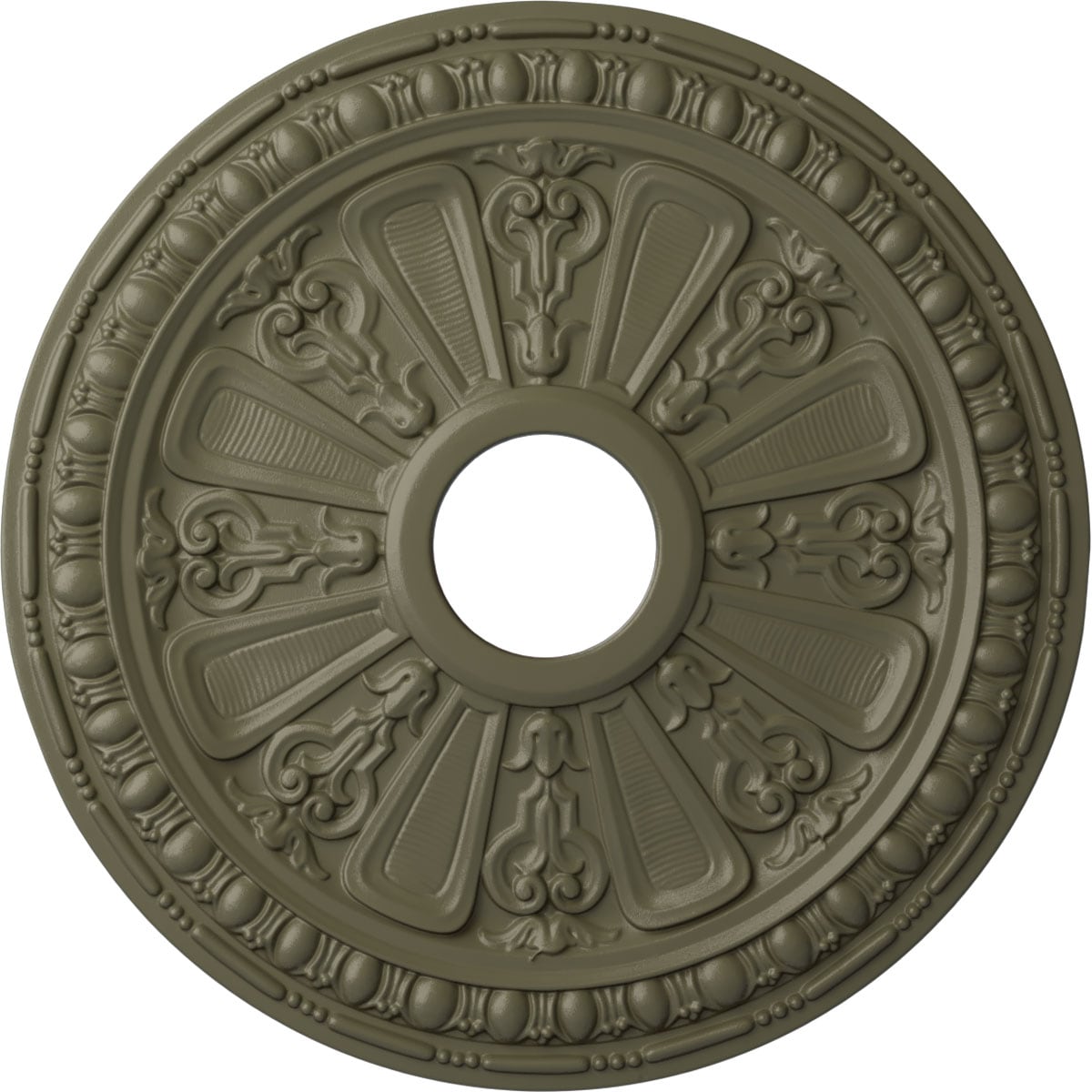 Ekena Millwork CM18RASSF Raymond 18.125-in W x 18.125-in L Painted Spartan Stone Polyurethane Whole Ceiling Medallion