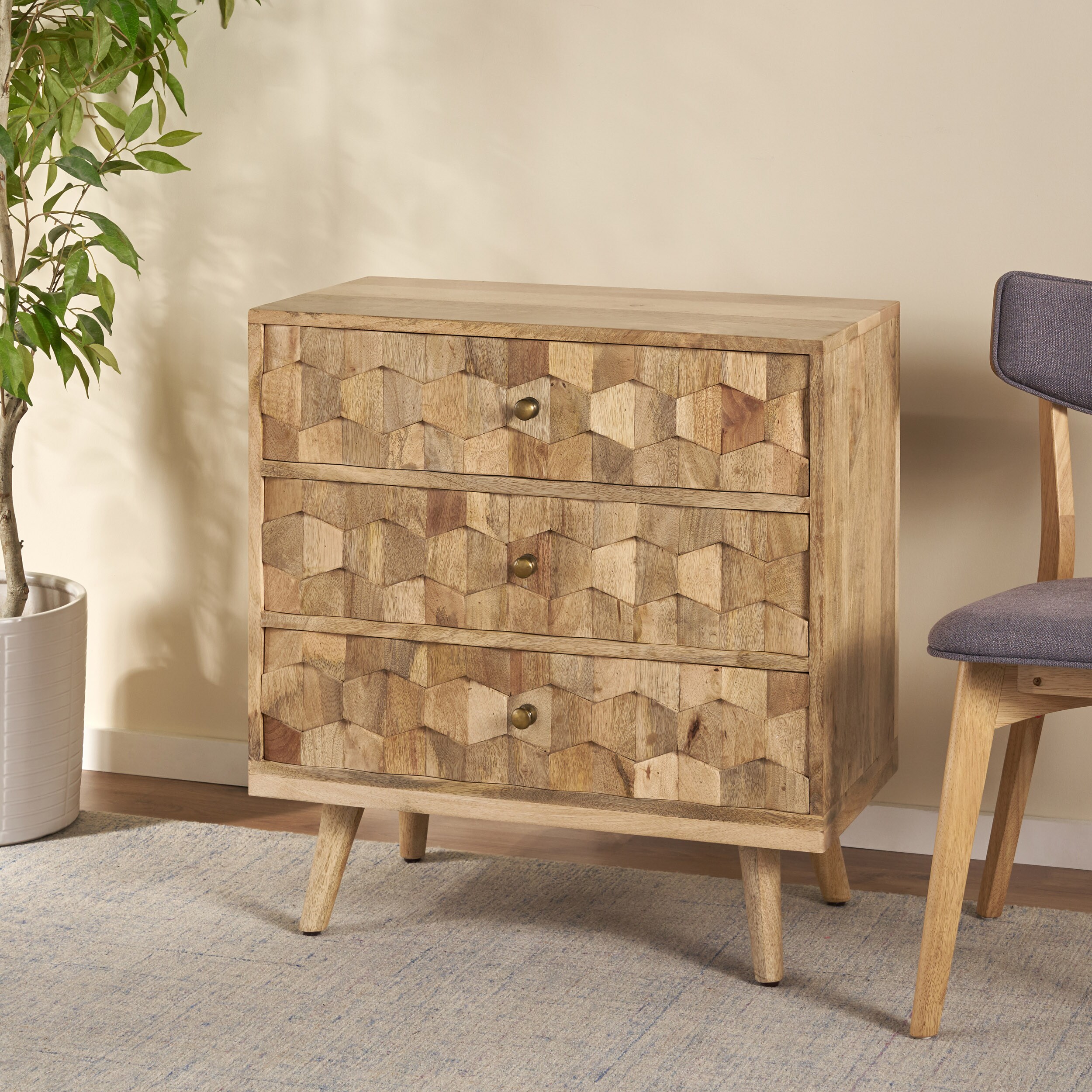 Best Selling Home Decor Brown 3-Drawer Chest