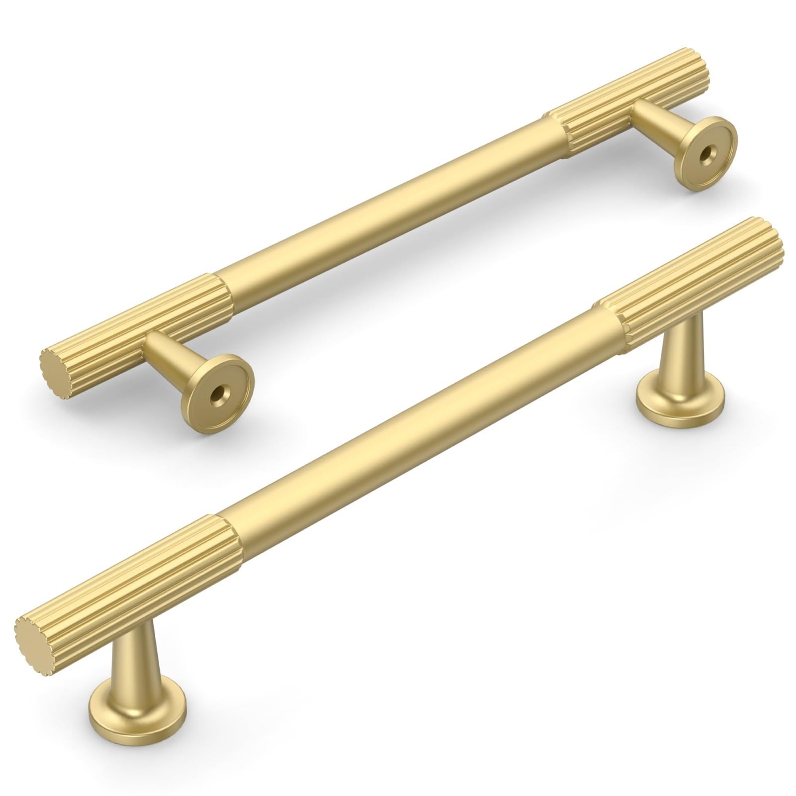 Numhew 6.4in L 5in Hole Center 10-Pack Brushed Gold Cabinet Pulls #NHBEN33782