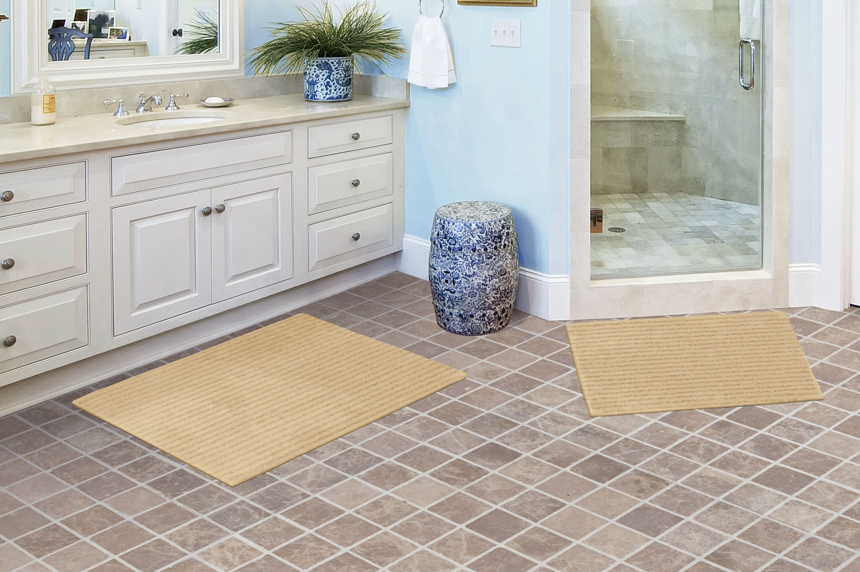 Garland Rug BA080W2P04I5 Sheridan 21-in x 34-in Linen Nylon Bath mat set