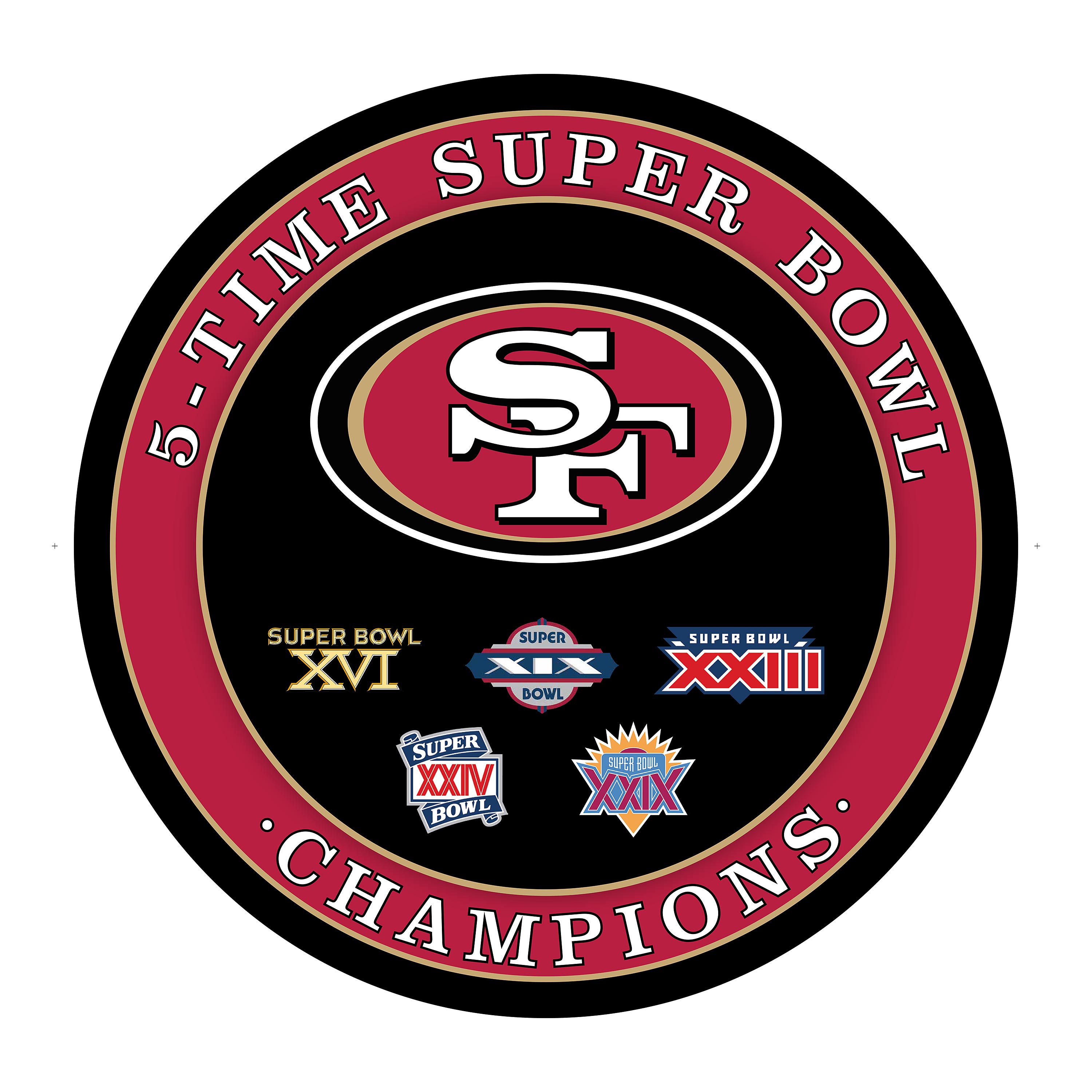 Evergreen 8LED3826RDD San Francisco 49ers 23-Inches W x 23-Inches H Acrylic Sports Wall Phrases Wall accent