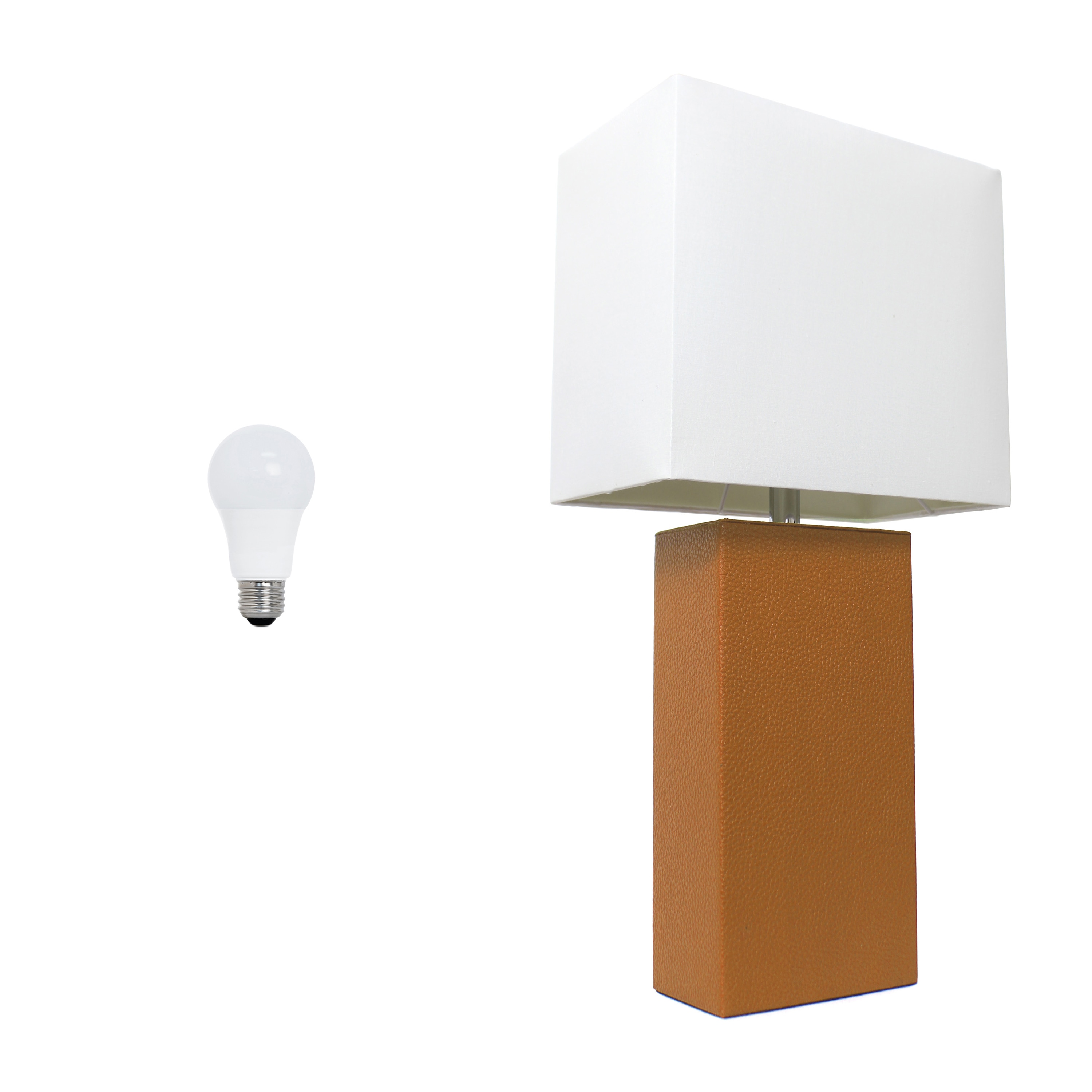 Lalia Home LHT-3008-TN-LB Lexington 21-in Tan LED On/Off switch Table Lamp with Fabric Shade