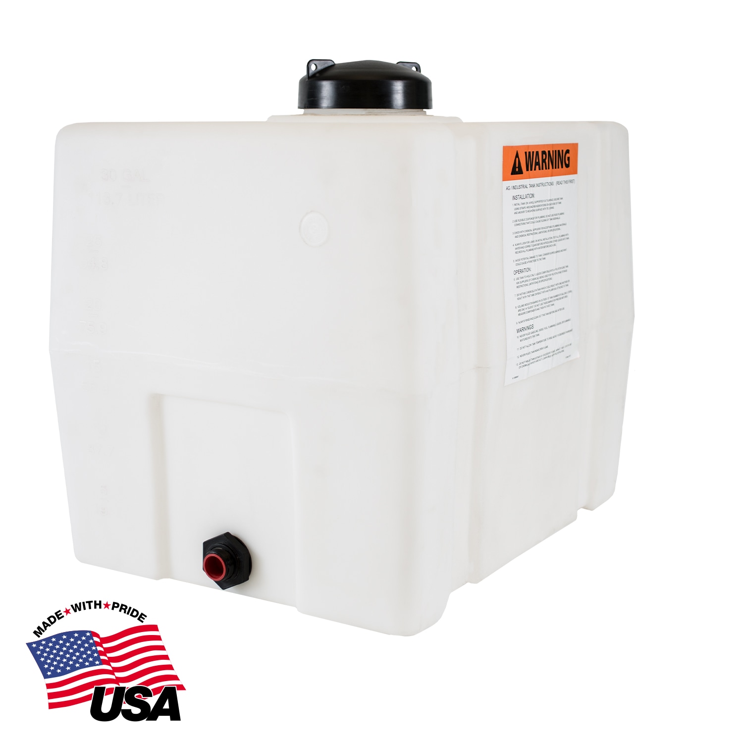 Buyers Products 30-Gallons White Square Polyurethane Truck Transfer Tank in  the Truck Transfer Tanks department at