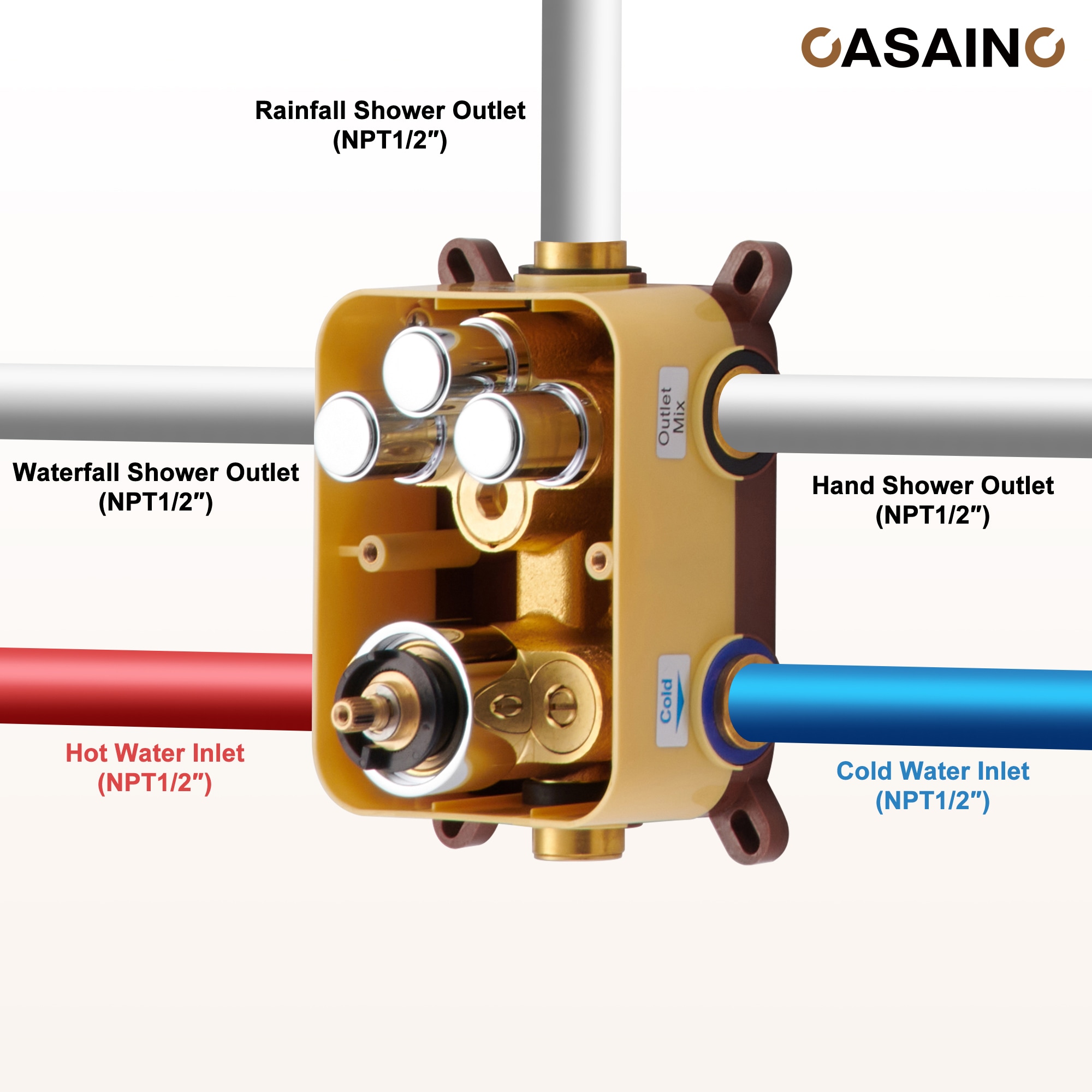 CASAINC WE-SS24BG Showerhead-Bar-Panels - View #7