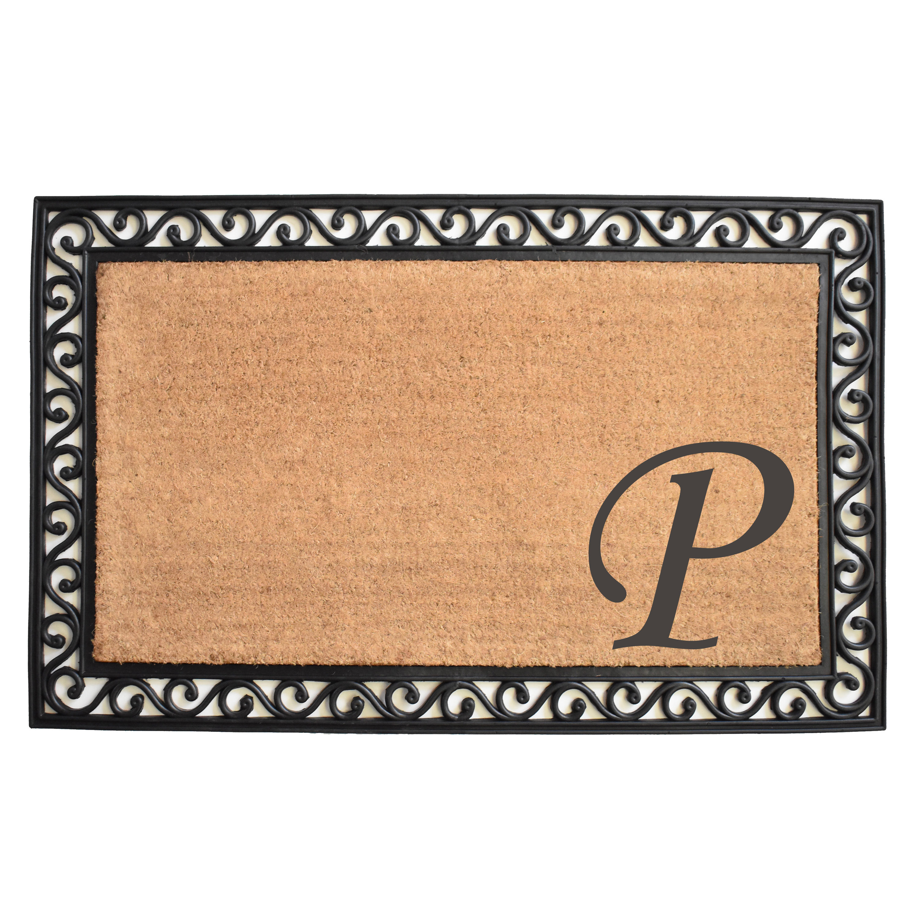 Callowaymills 104023048P 3-ft x 4-ft Natural/Black Coir/Rubber Rectangular Indoor or outdoor Door mat