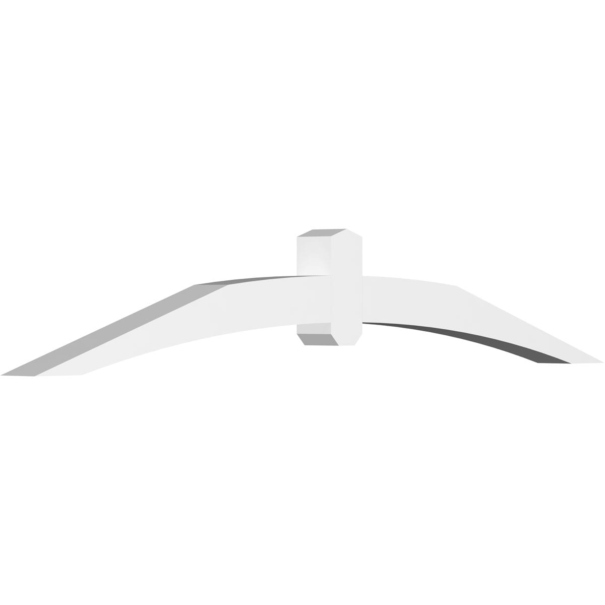 Ekena Millwork GBP072X12X0404ARC00 Archdale White PVC Gable bracket