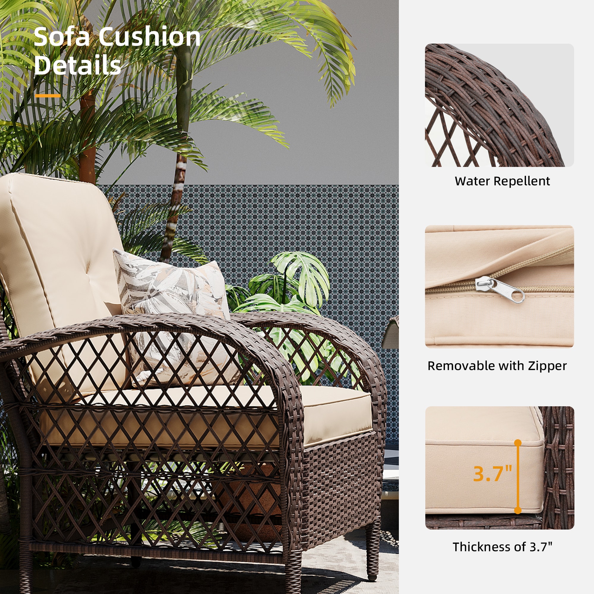 Patio Watcher LH4-B-BEIGE Patio-Conversation-Sets - View #5