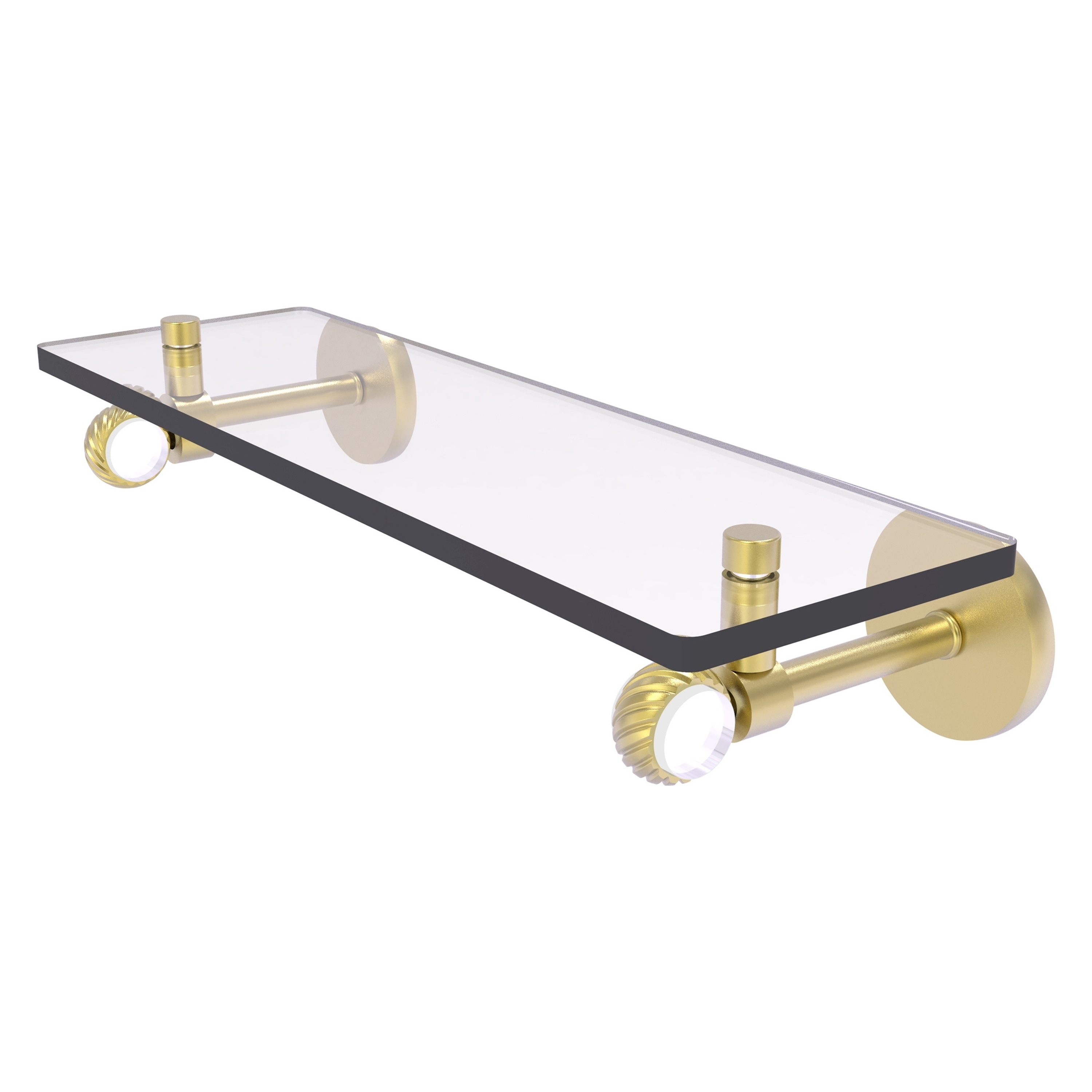 Allied Brass CV-1T-16-SBR Clearview Satin 1-Tier Brass Wall Mount Bathroom Shelf (16-in x 3.3-in x 5-in)