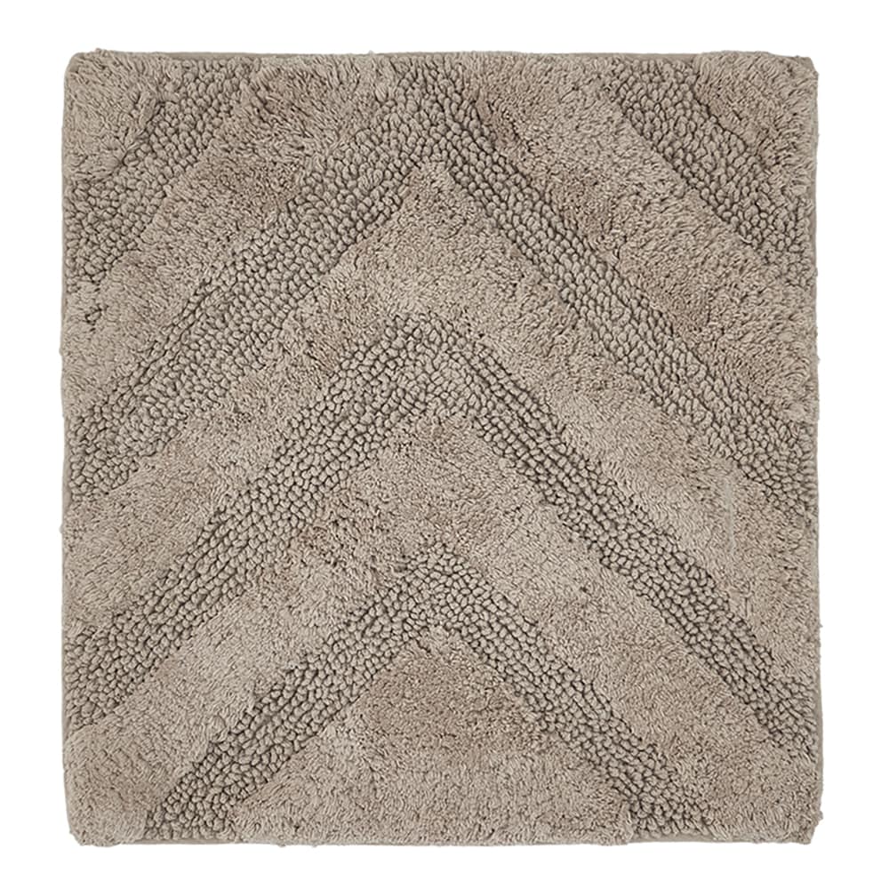 Hugo Beige Cotton Tufted Non-Slip Bath Runner Rug 20" x 60"