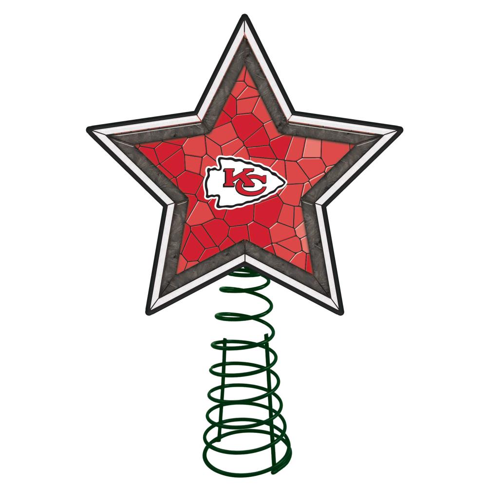 The Memory Company Kansas City Chiefs 13-in Star Team White Christmas Tree  Topper at