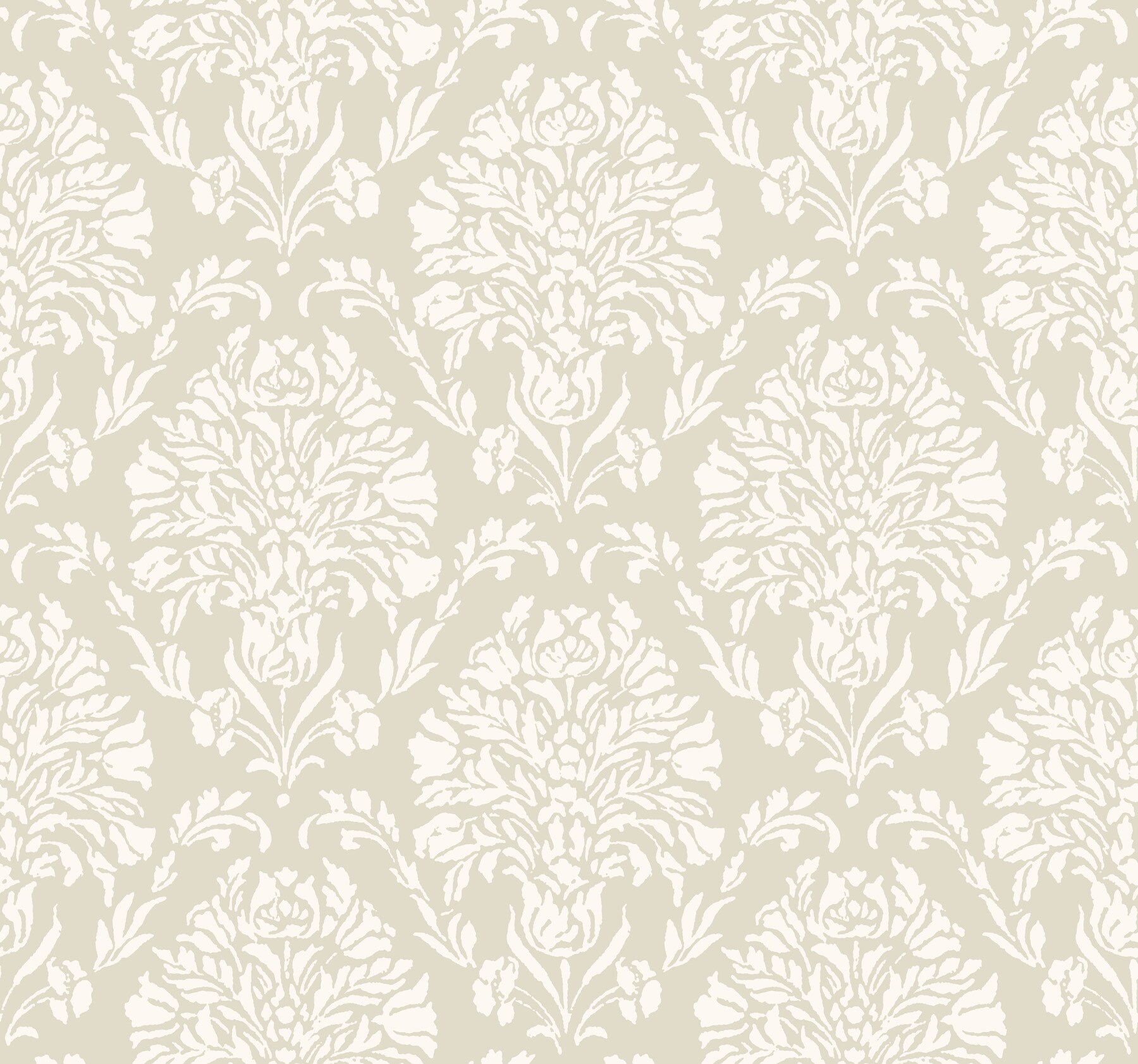 York Wallcoverings TL1934 Handpainted Traditionals 60.8-Sq. Feet Neutral Non-woven Damask Prepasted Water Activated Paste Wallpaper