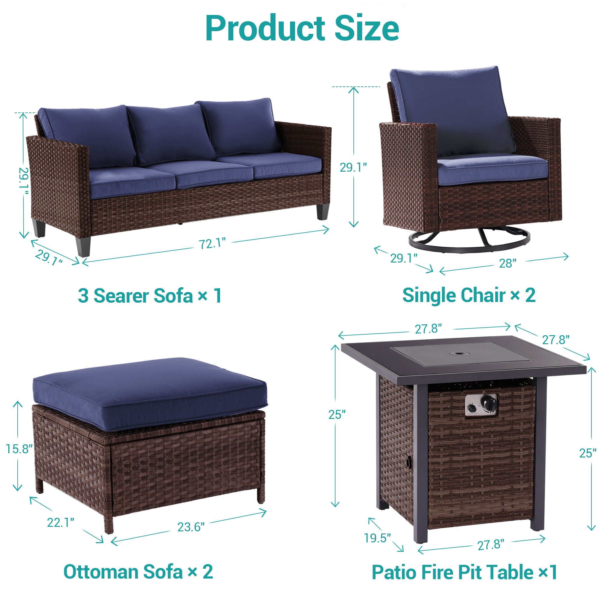 ACEGOSES LW-115BNY-T5 Patio-Conversation-Sets - View #4