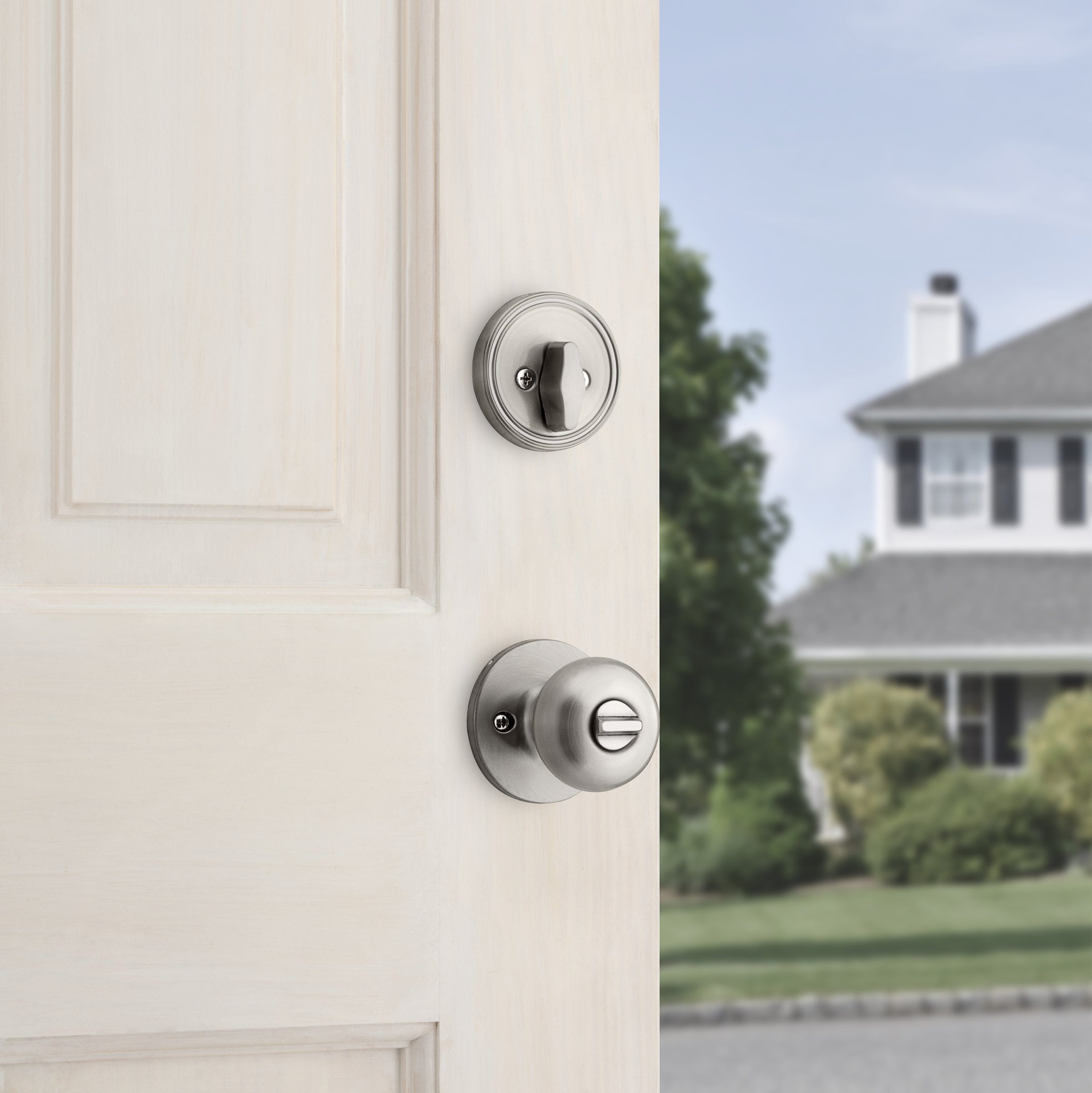 RELIABILT Baron Satin Nickel Interior/Exterior Hall/Closet Passage