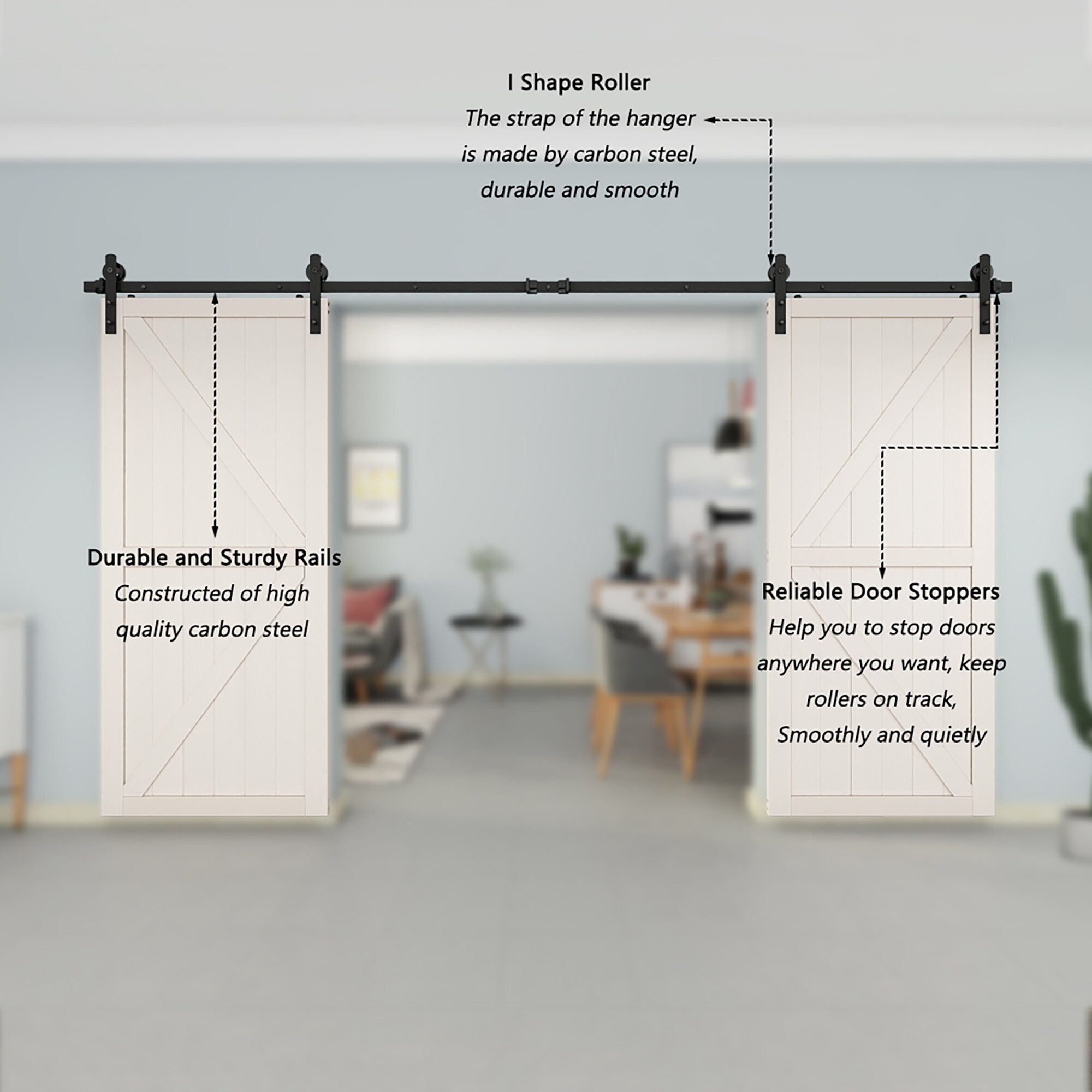 Clihome X0029J2LSZ-LTC Barn-Door-Roller-Kits - View #5