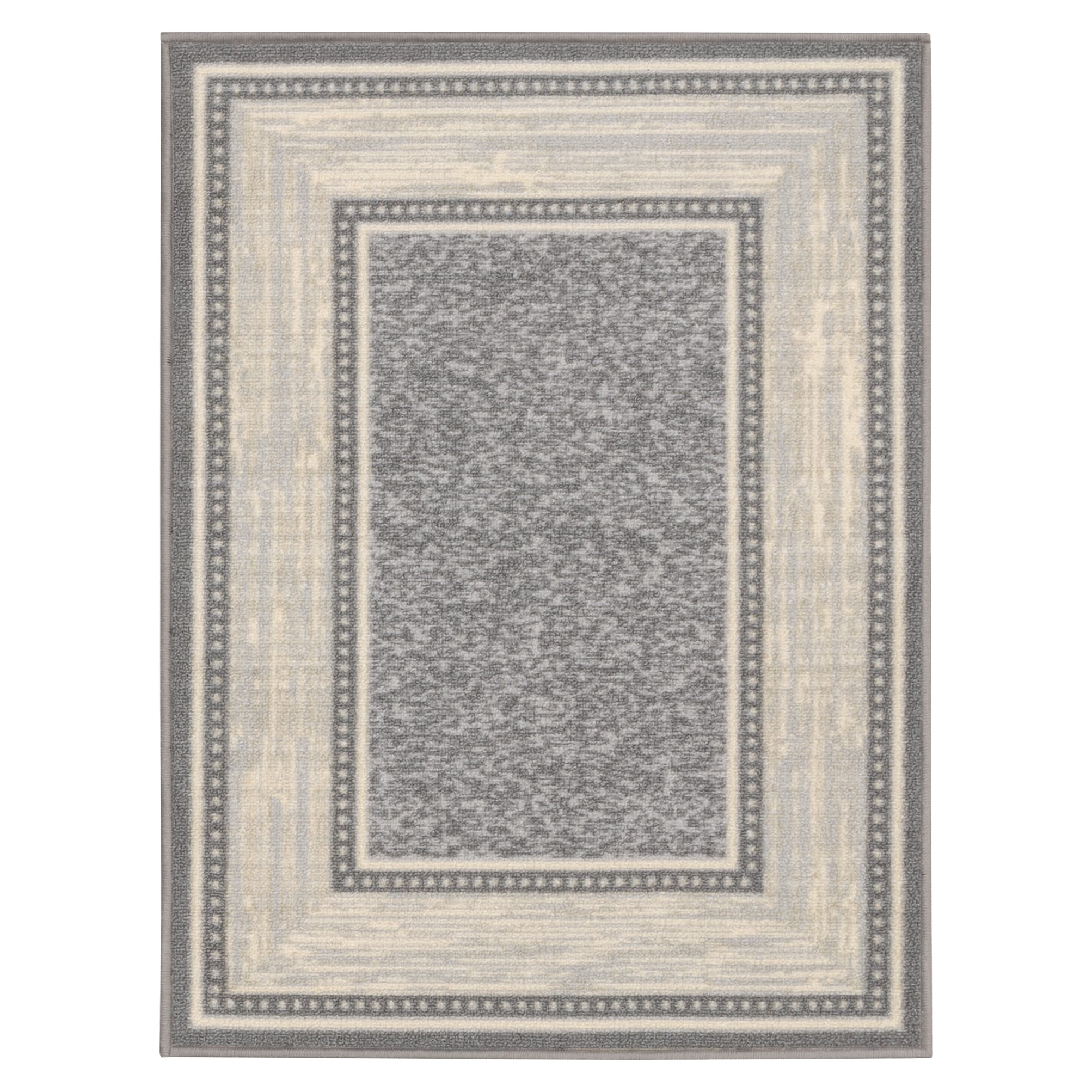 Ottomanson Classics Non-Slip Rubberback Modern Solid 2x3 Indoor Area Rug/Entryway  Mat, 2'3 x 3', Beige 