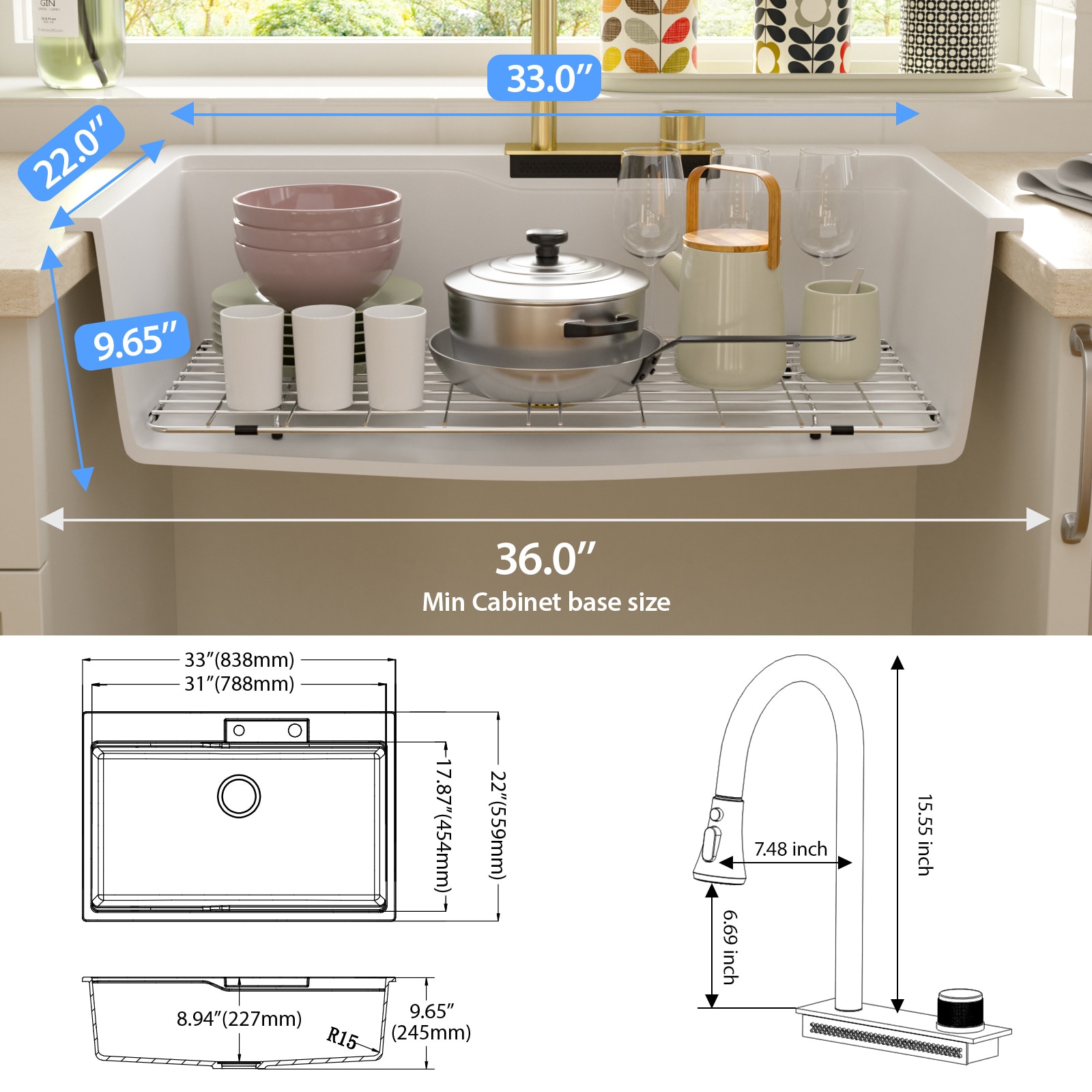 Lordear LD-FYWHTS33 Kitchen-Sinks - View #8