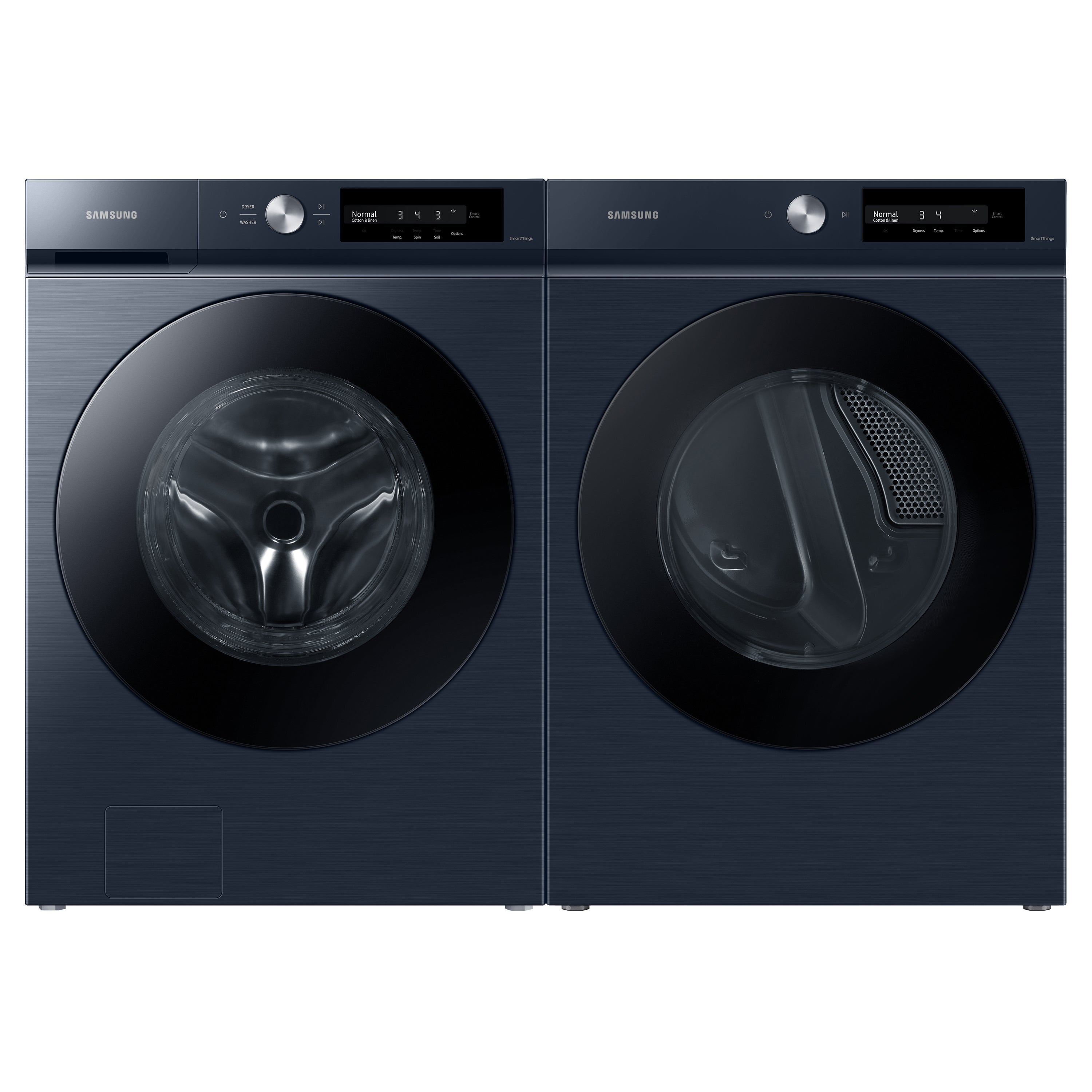 het internet gans verliezen Shop Samsung Bespoke Front-Load Washer and Gas Dryer Set in Brushed Navy at  Lowes.com