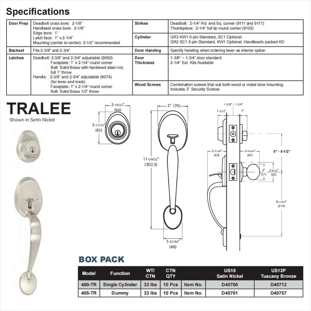 Delaney Hardware Delaney Tralee Tuscany Bronze Single-Cylinder Deadbolt ...