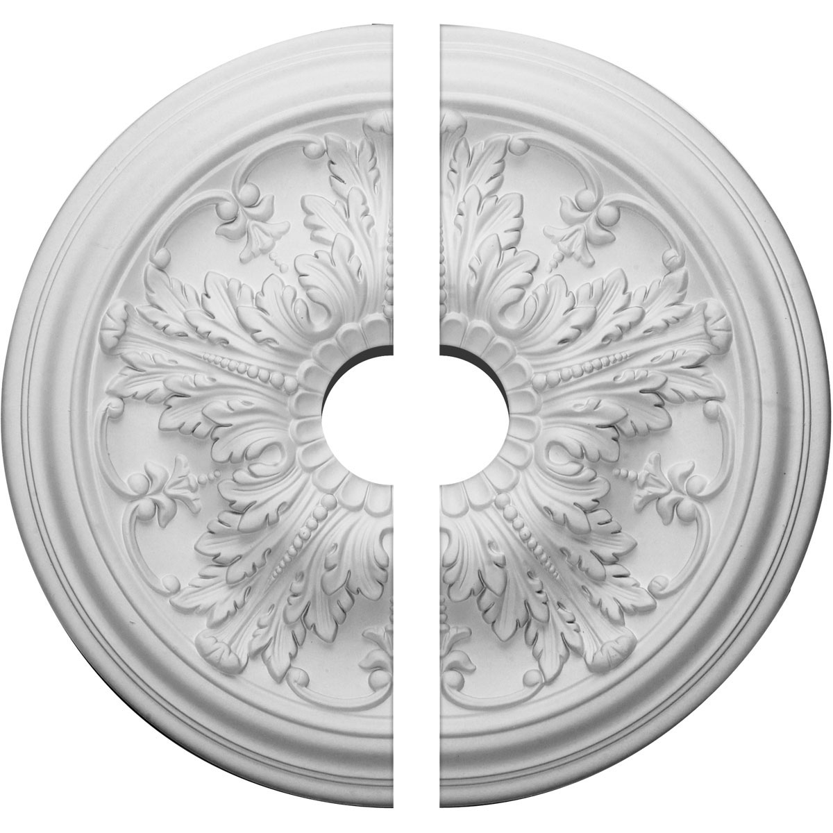 Ekena Millwork CM20DA2-03500 Damon 20-in W x 20-in L Architectural White Polyurethane Split Ceiling Medallion