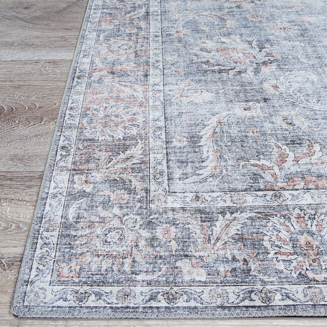 Gray Synthetic Non-slip Rectangular 8' x 10' Area Rug