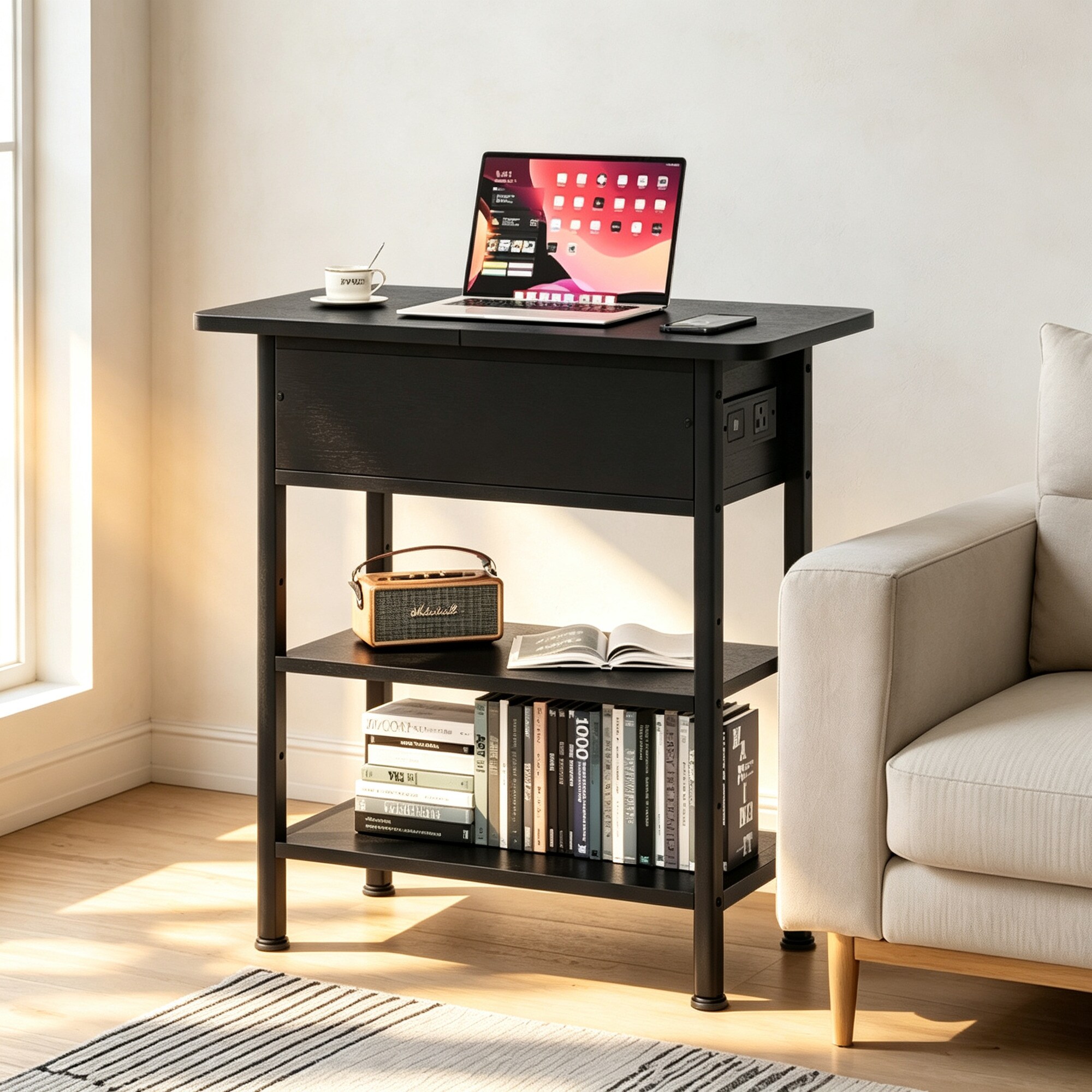 Serwall SW-LJZDBJ-BK End-Tables - View #2