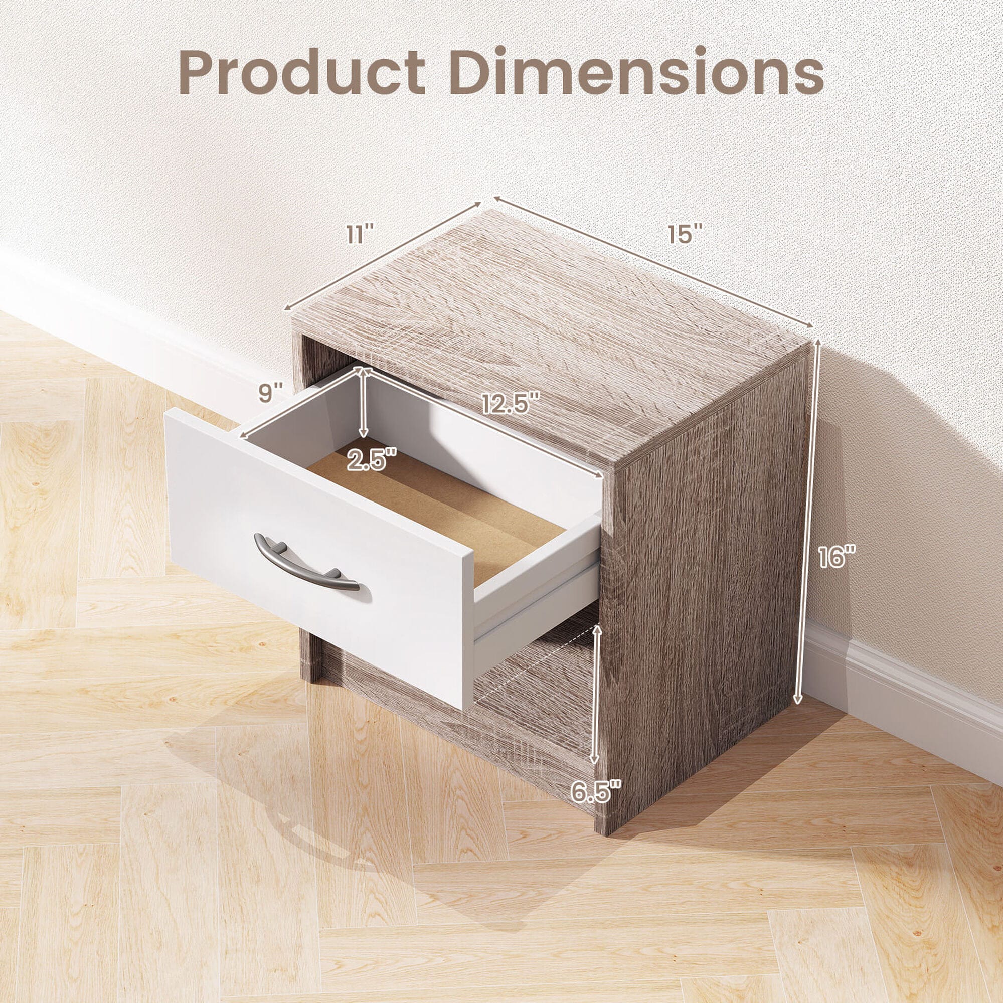 Costway HCST05149 nightstands - View #2