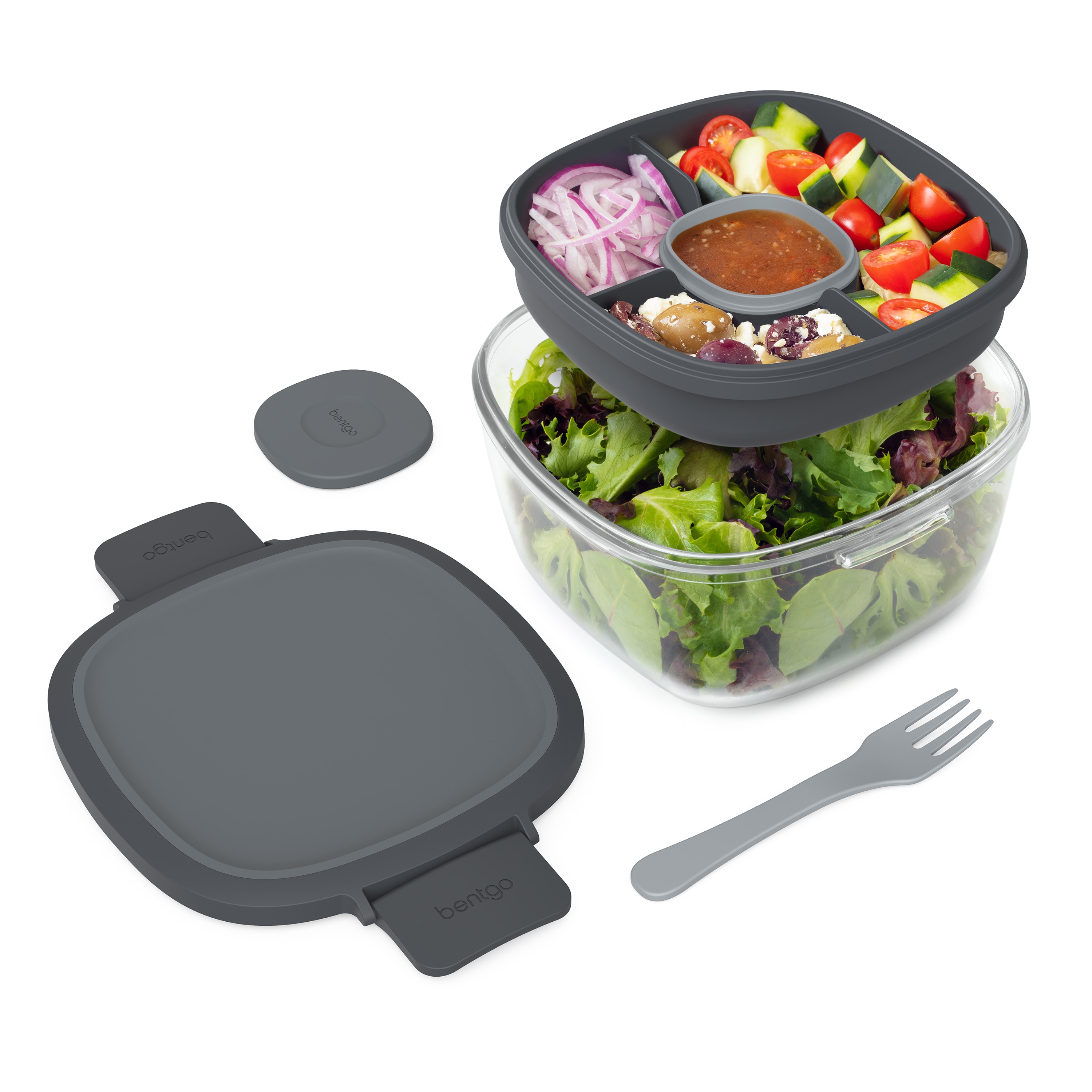 Bentgo Glass Leak-Proof Salad Container - Gray