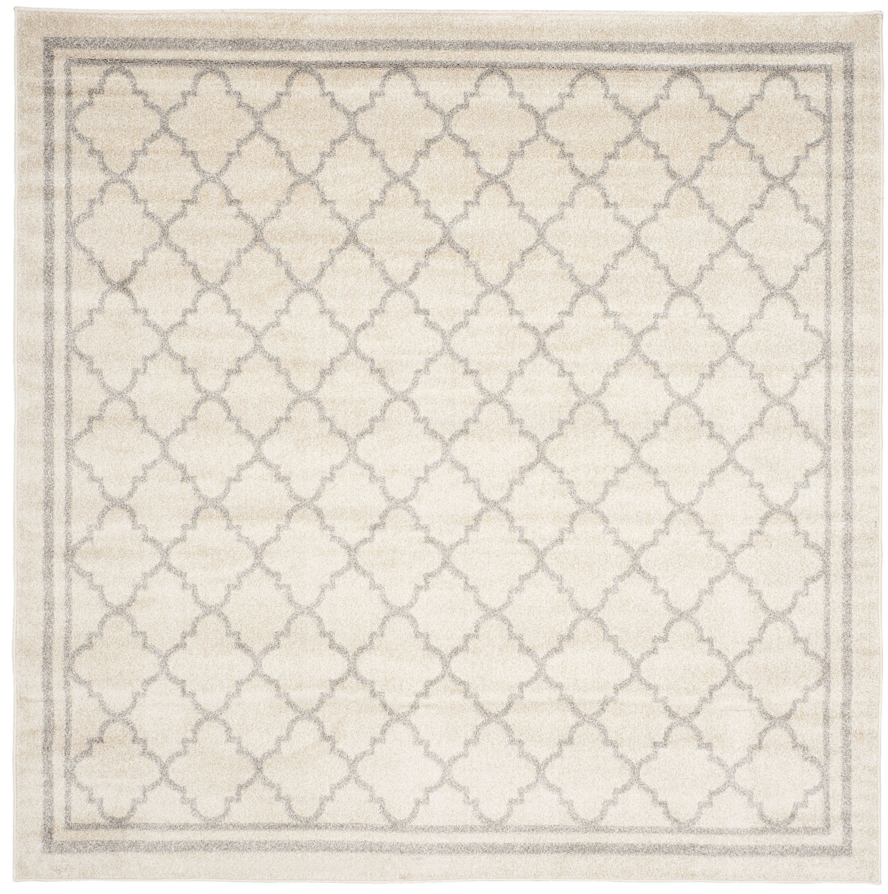 Safavieh AMT422E-7SQ Amherst Kelly 7 x 7 (ft) Loomed Synthetic Beige/Light Gray Square Indoor/Outdoor Trellis Area rug