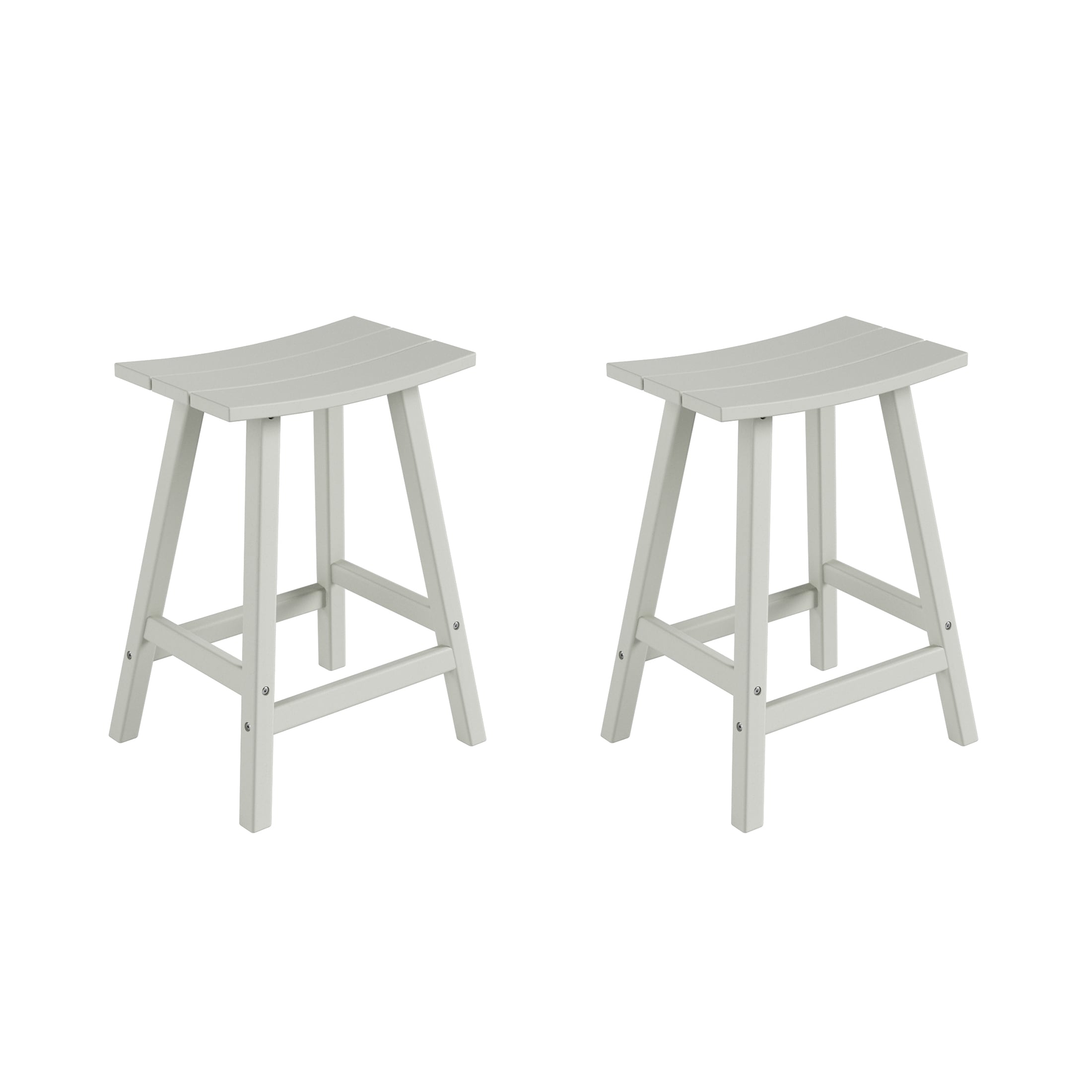 Westin Furniture OP7002-24-SD2 Laguna Set of 2 Sand HDPE Frame Stationary Bar Stool Chair with Slat Seat